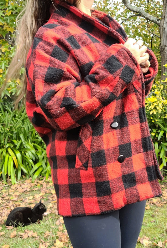 Plaid Tartan vintage Jacket. Made in New Zealand. Peer Hynt Brand
