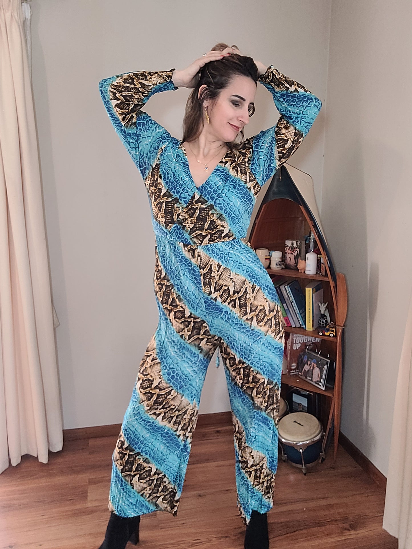 animal print preloved jumpsuit