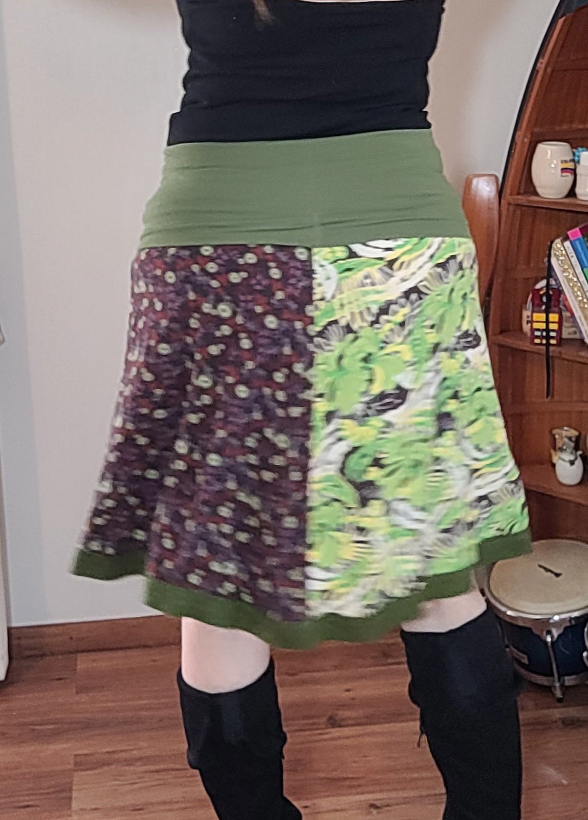 Hippie style skirt - Bohemian green skirt