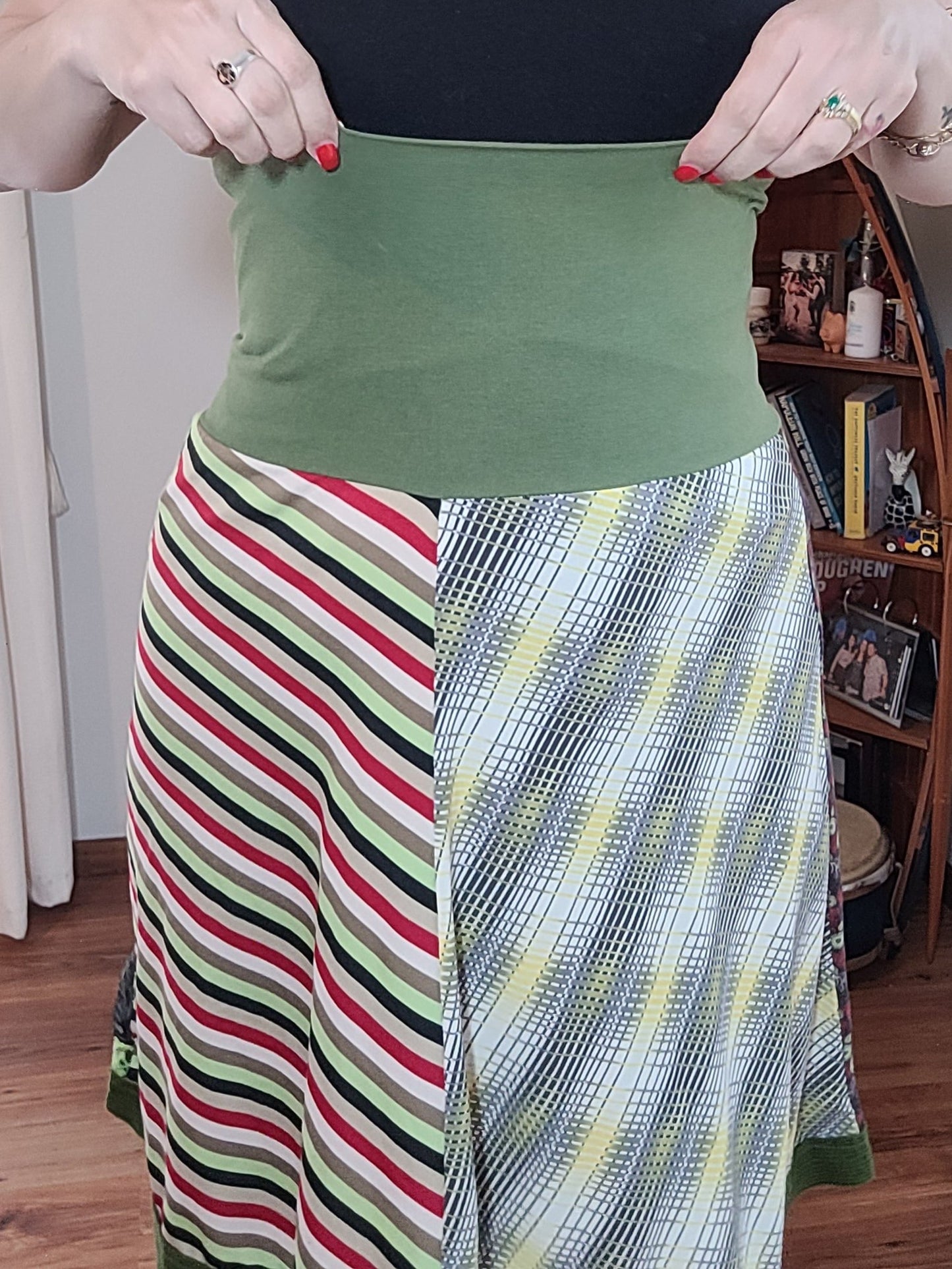 Hippie style skirt - Bohemian green skirt