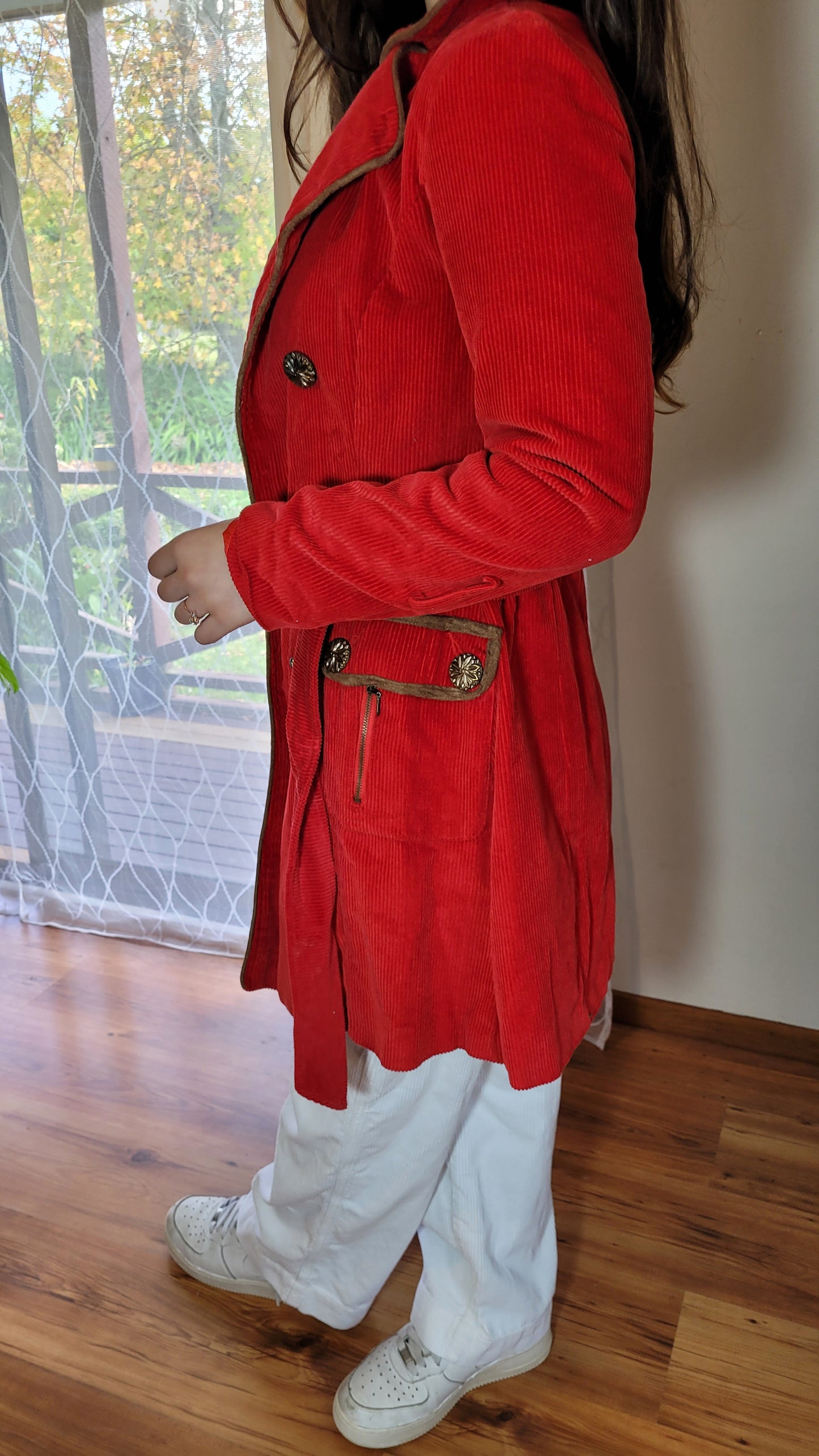Red Corduroy Jacket Vintage Coat