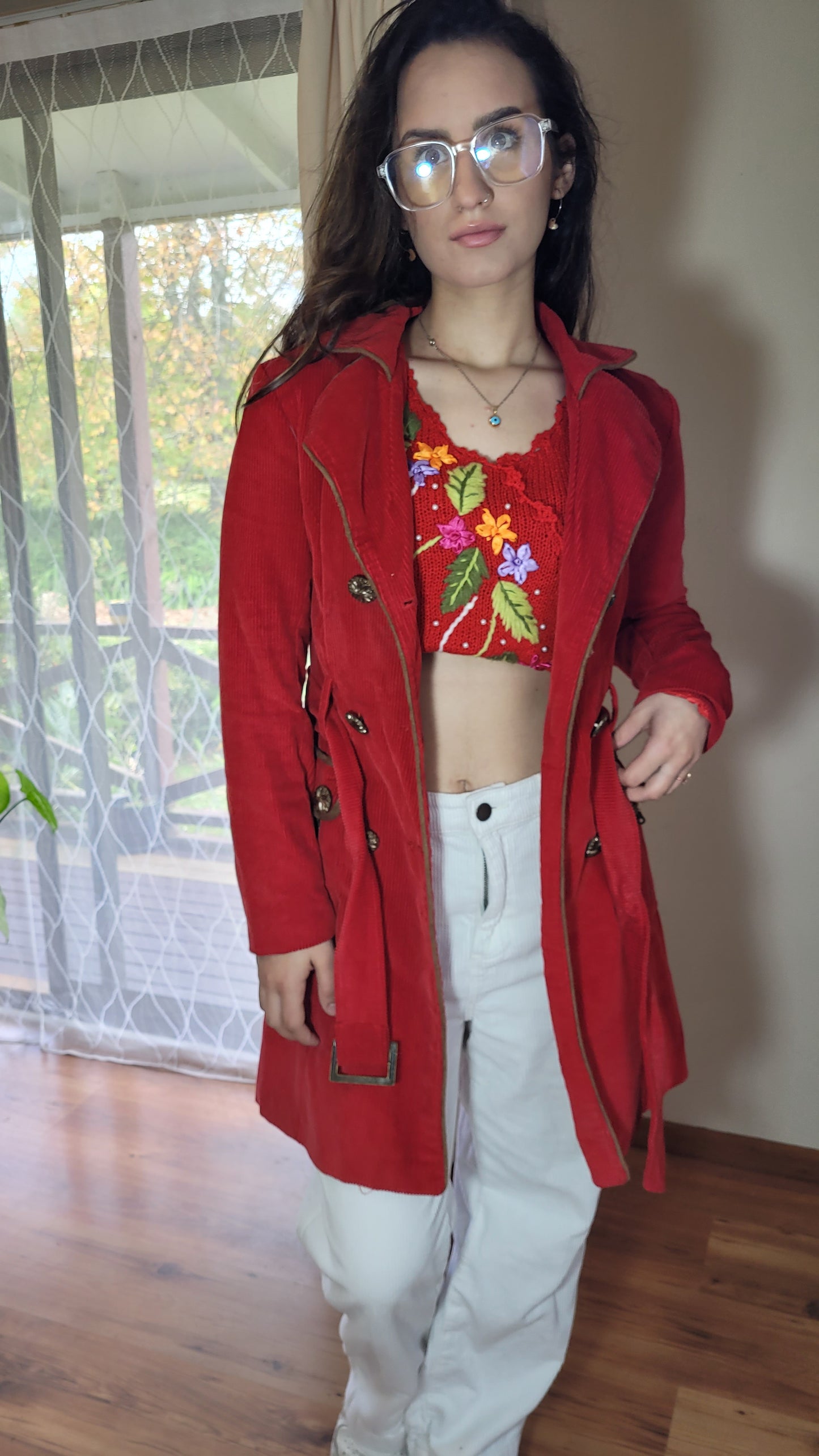 Red Corduroy Jacket Vintage Coat