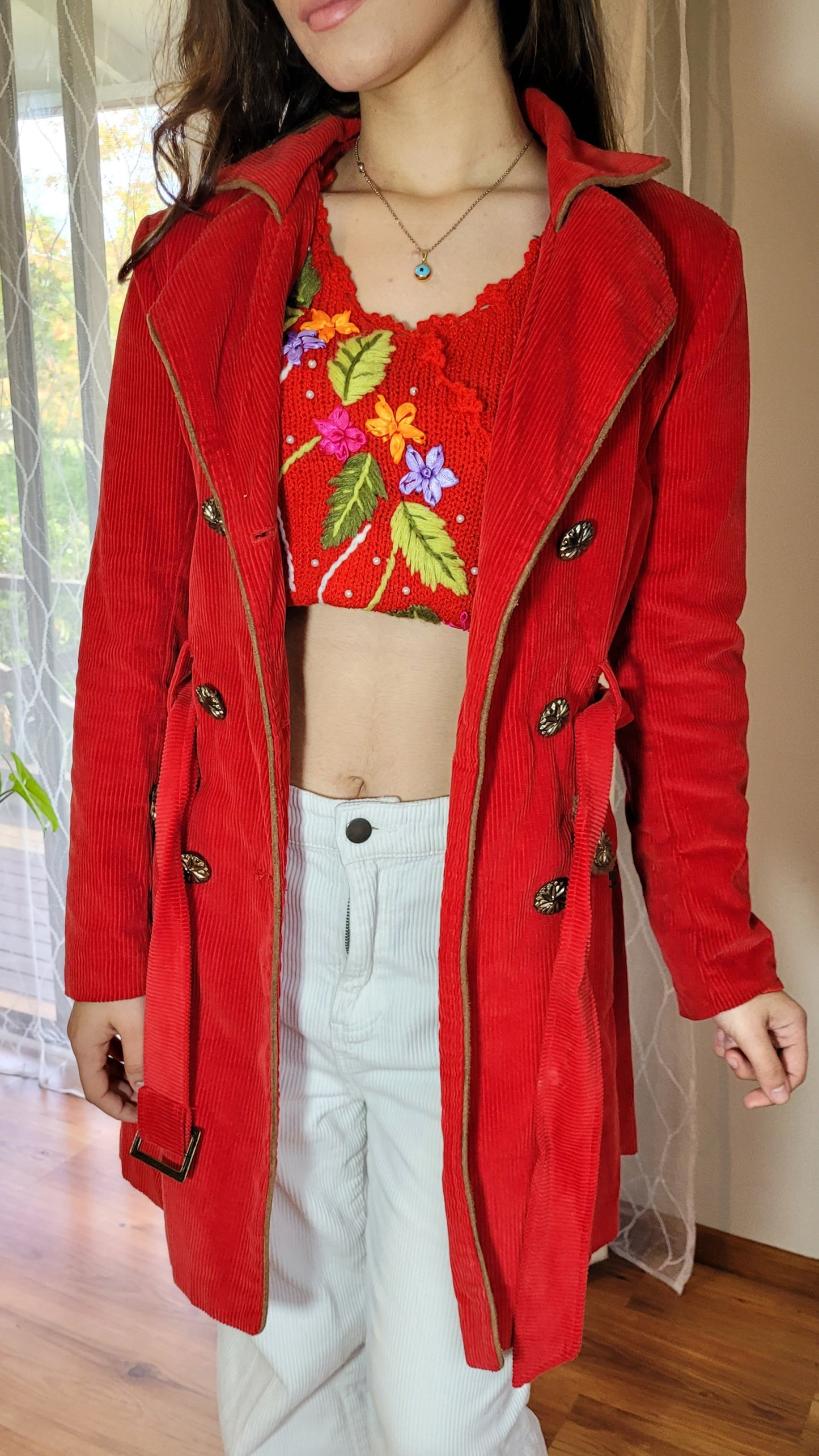 Red Corduroy Jacket Vintage Coat