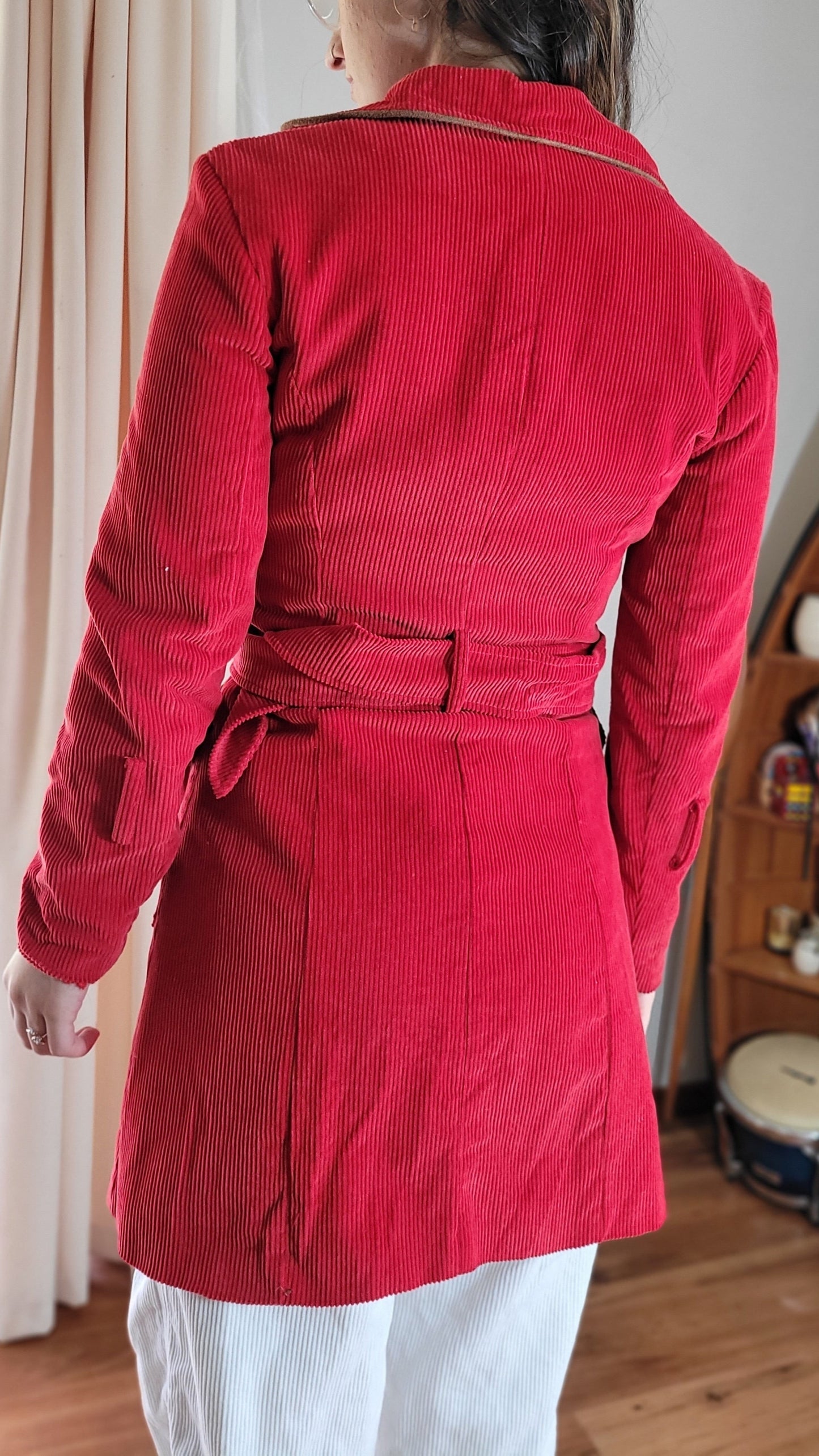 Red Corduroy Jacket Vintage Coat