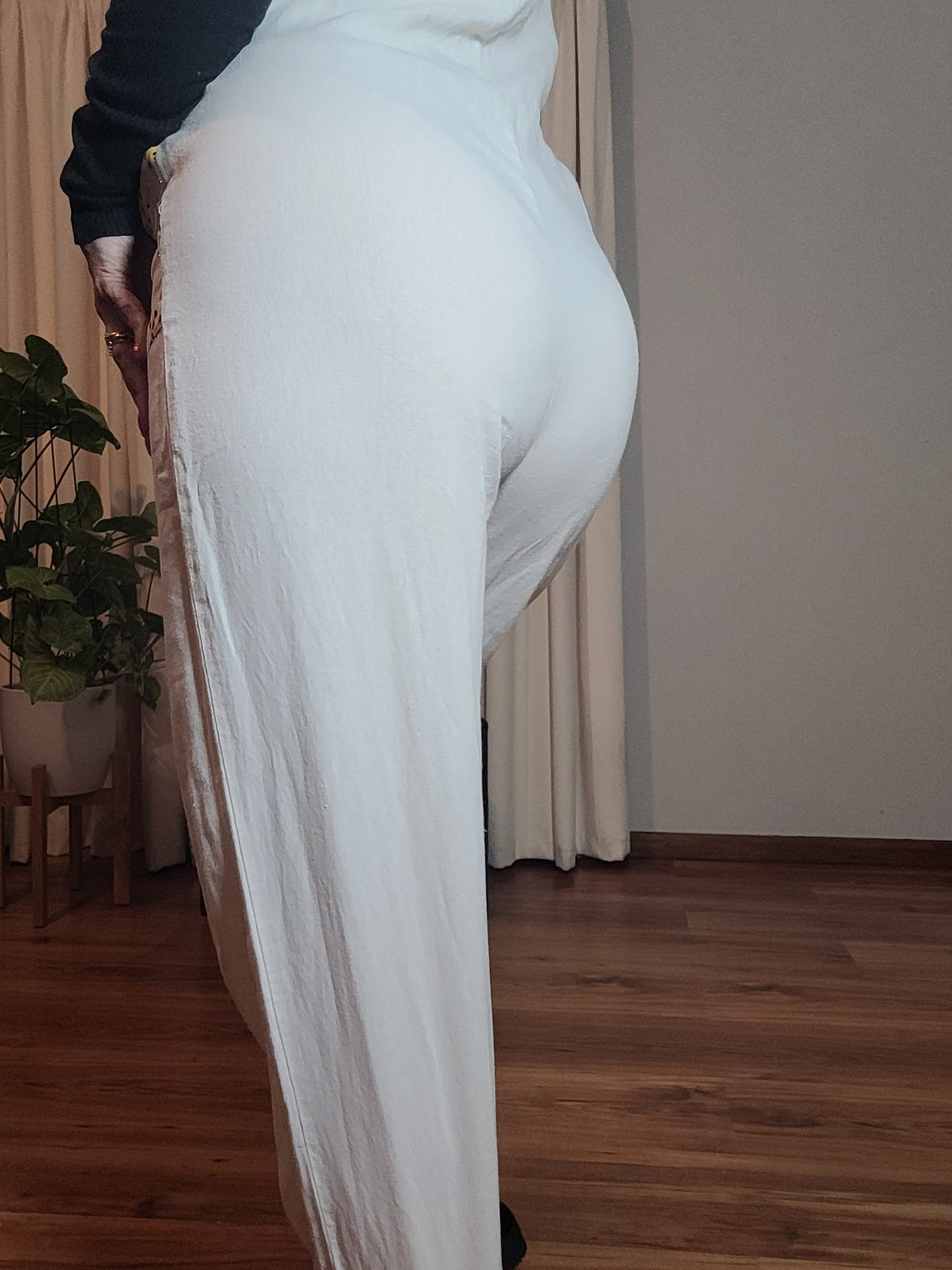 Cream Dungarees - Overalls with Cheetah Details