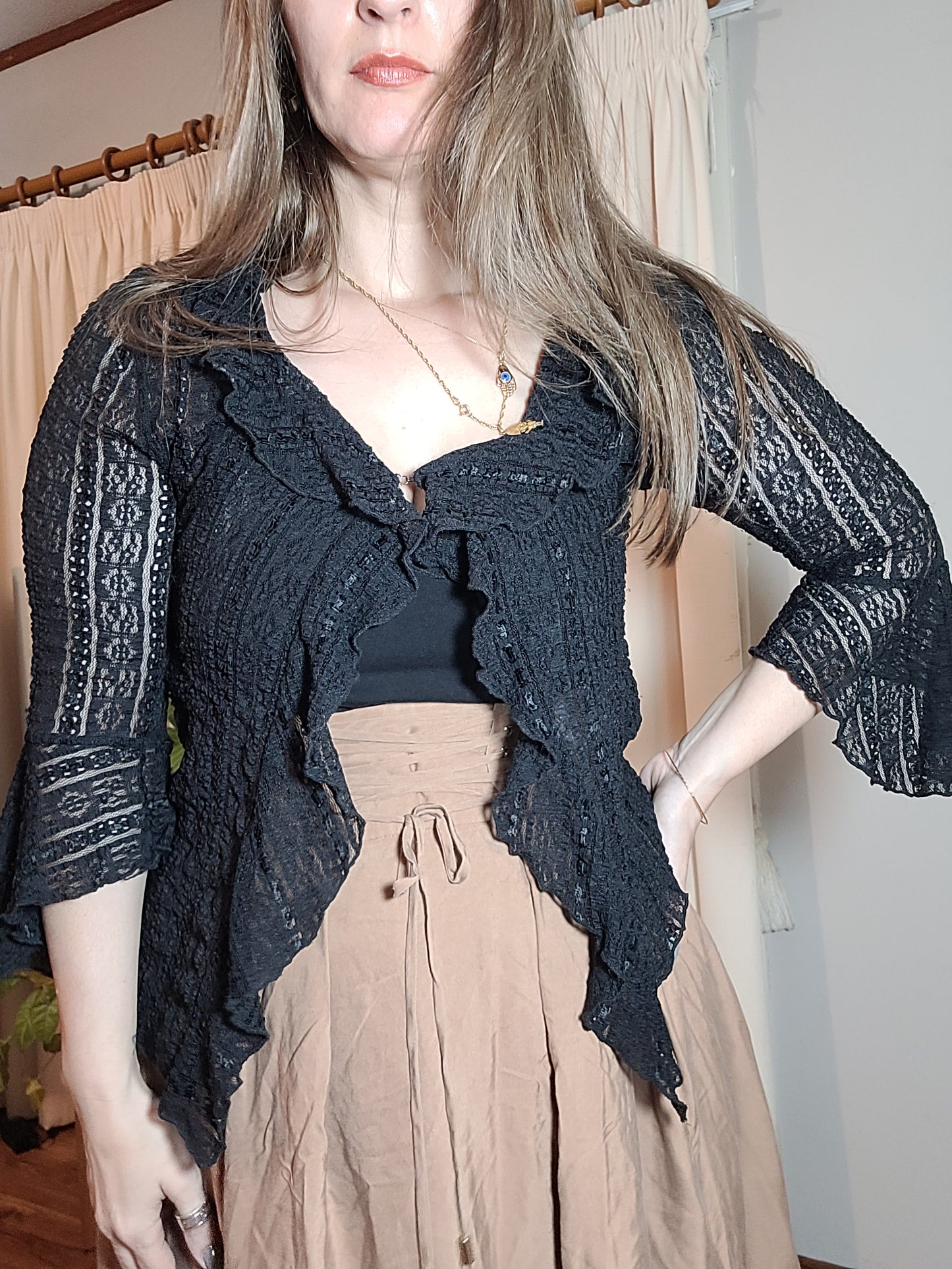 Lovely Lace Sunscreen Top- Cardi - Used lace Cardigan