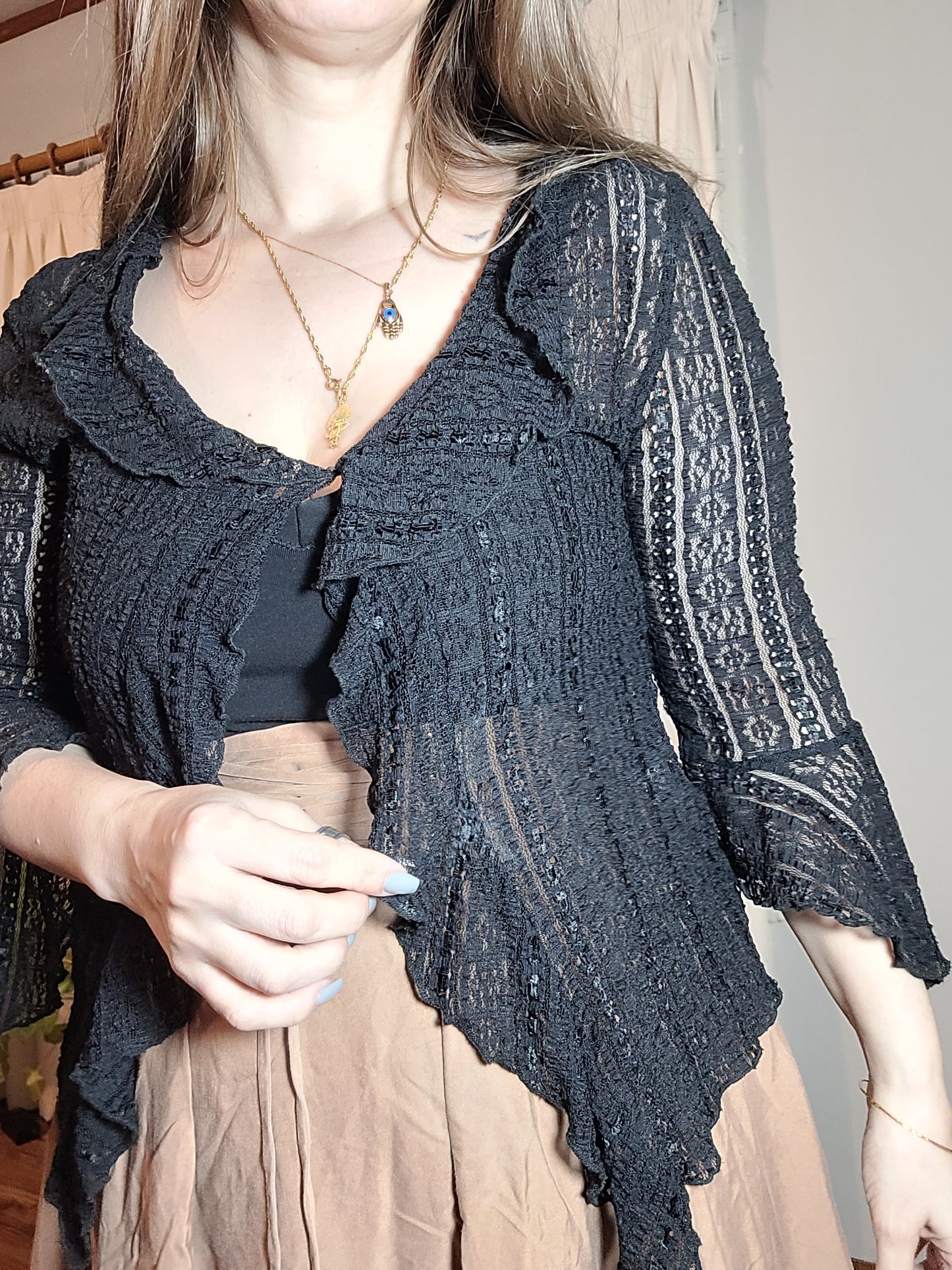 Lovely Lace Sunscreen Top- Cardi - Used lace Cardigan