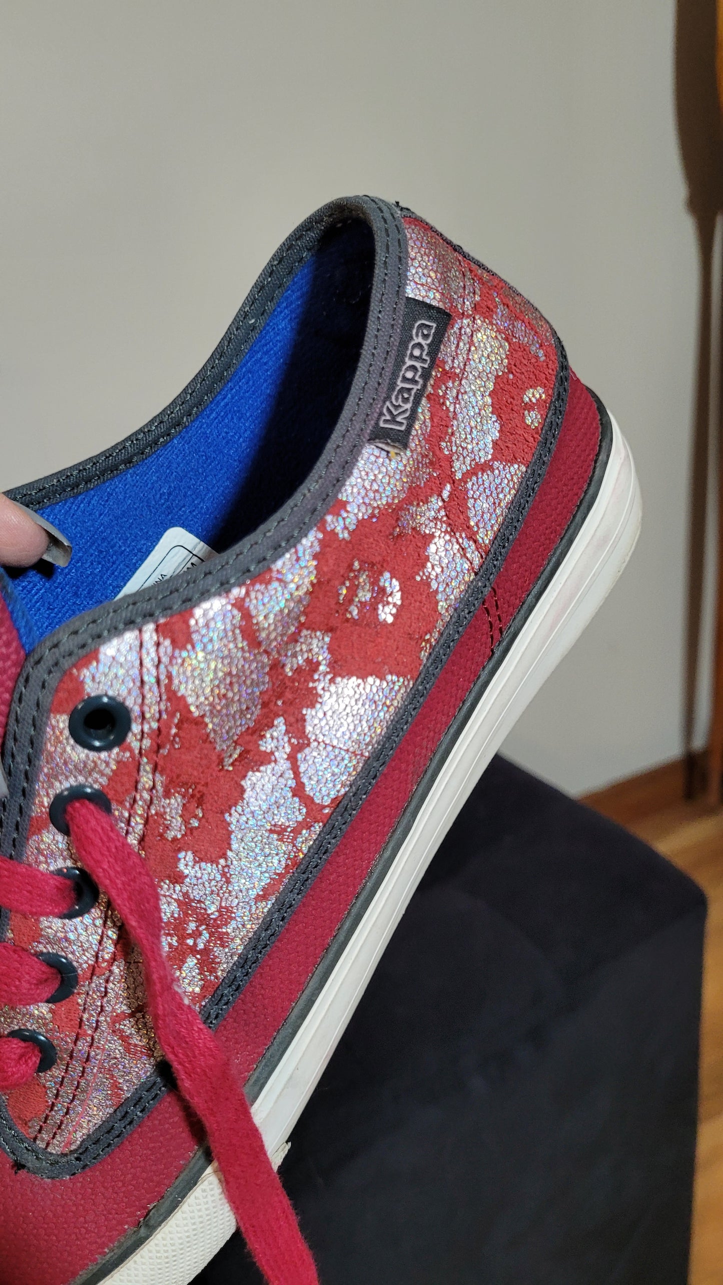 red and silver preloved kappa shoes sneakers
