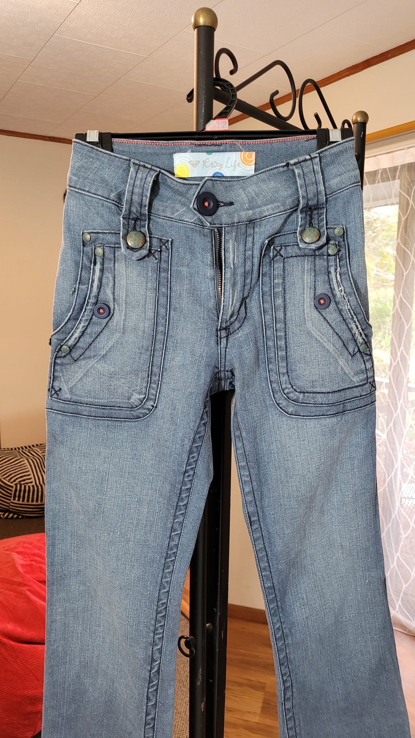 Y2k Vintage Roxy Denim cargo style jeans - pants THE RELAXED WORKER Roxy Jeans