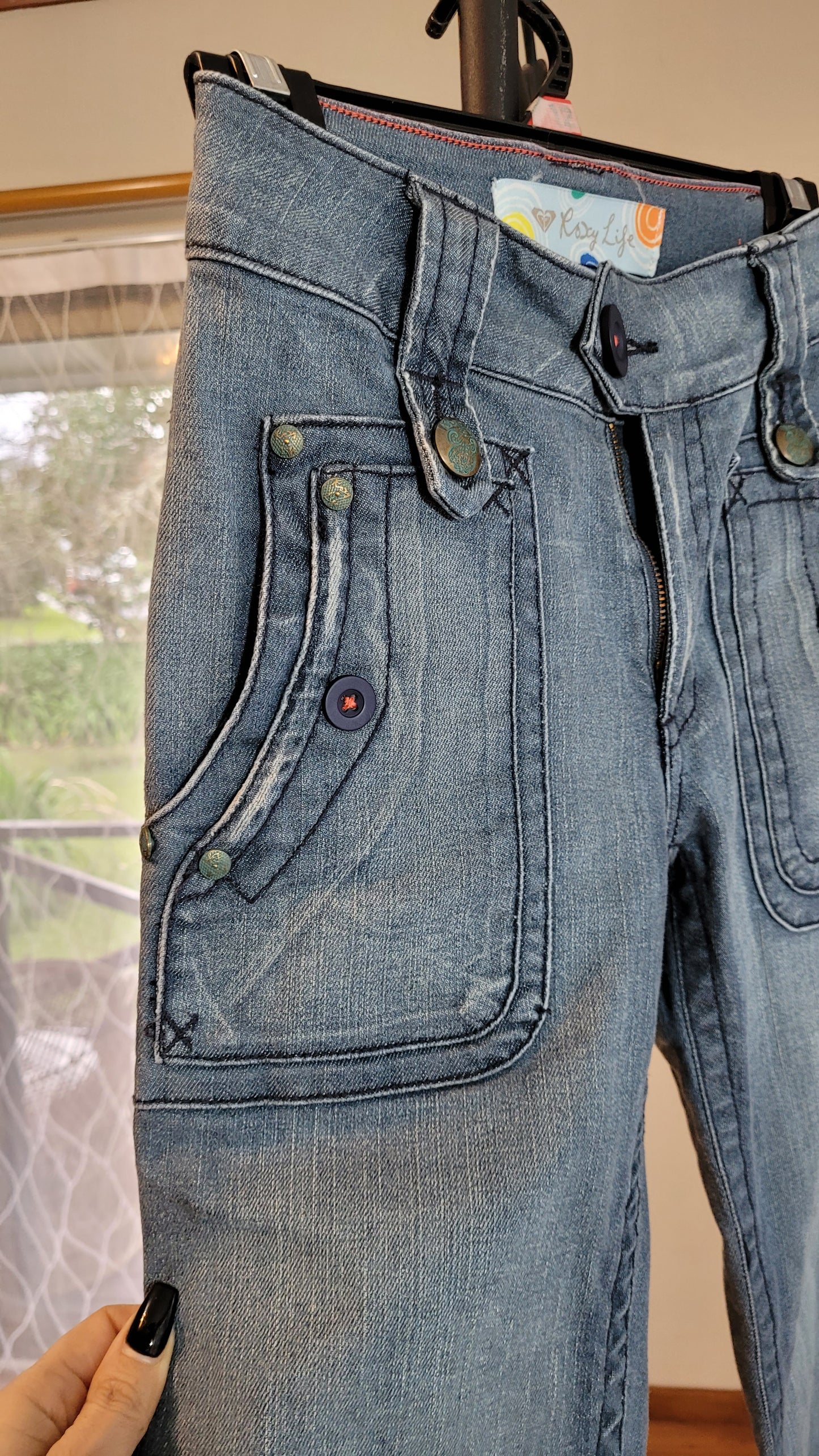 Y2k Vintage Roxy Denim cargo style jeans - pants THE RELAXED WORKER Roxy Jeans