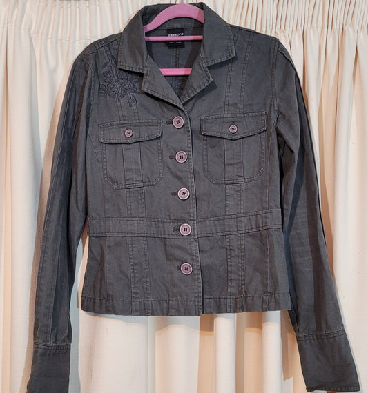 vintage glassons jacket size 10 in grey color