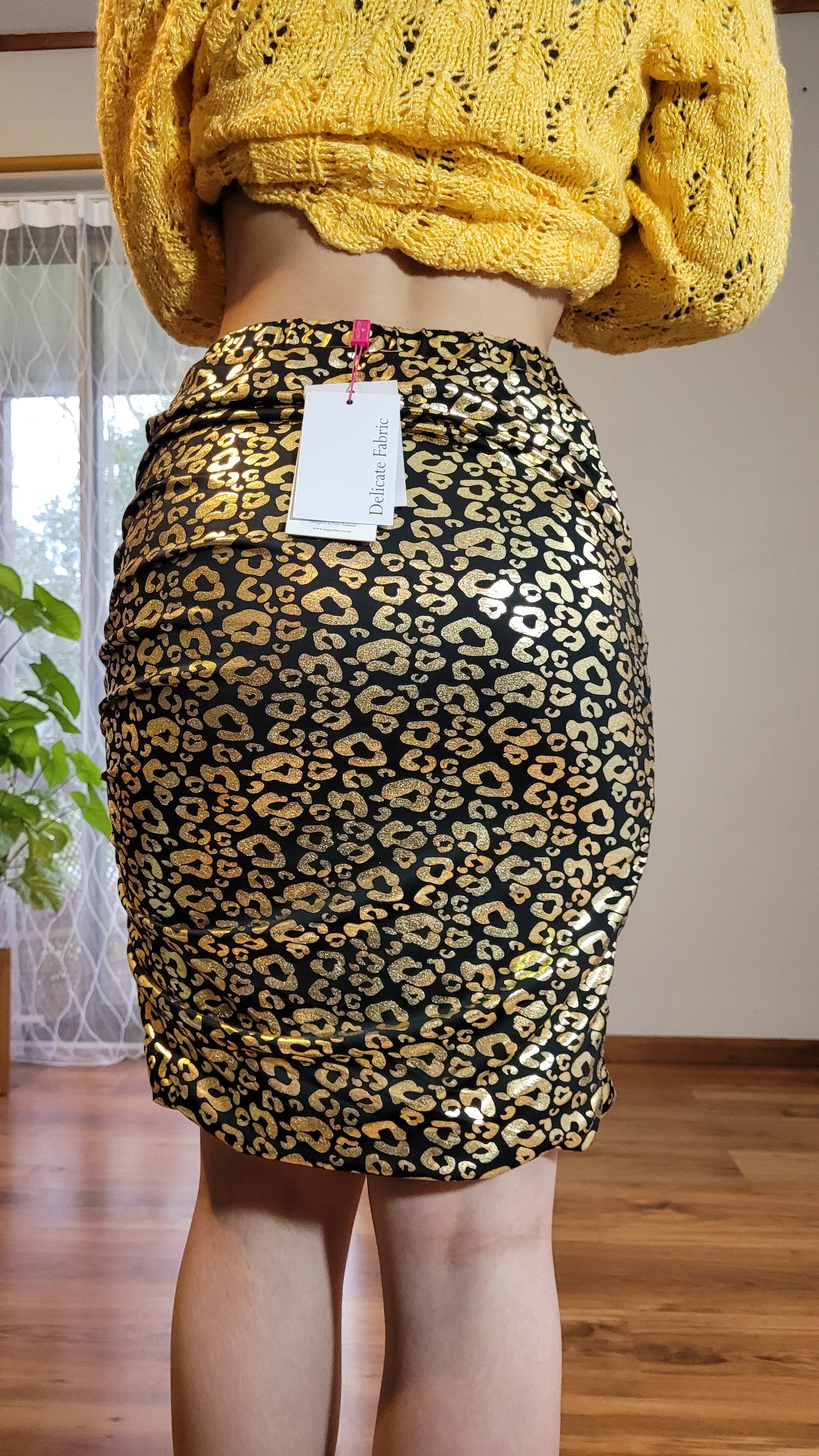 Gold Lepard Meow skirt -Agustine Skirt preloved Skirt -