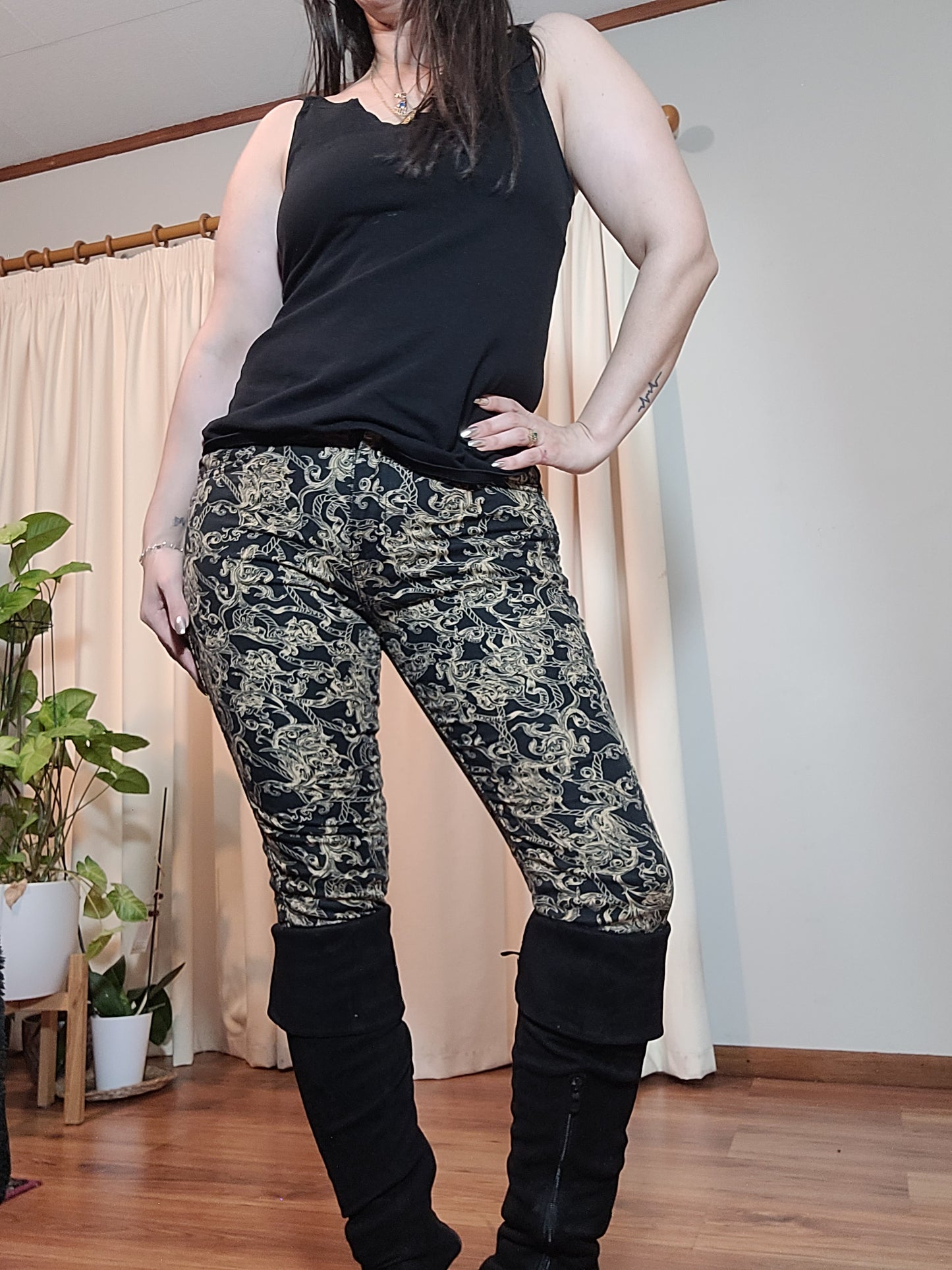 LEE High Licks Jeans Size 9 Black Ankle Zips Women's