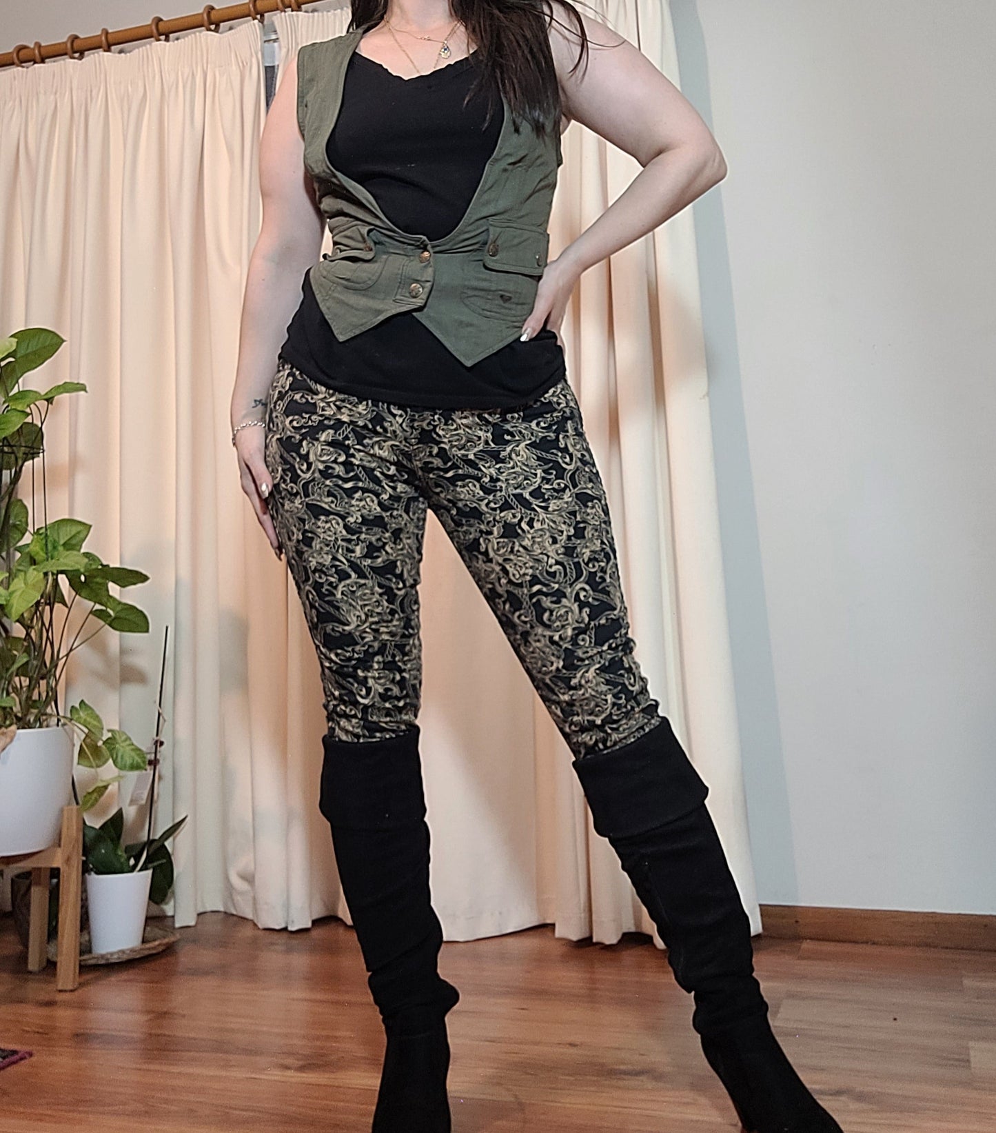 LEE High Licks Jeans Size 9 Black Ankle Zips Women's