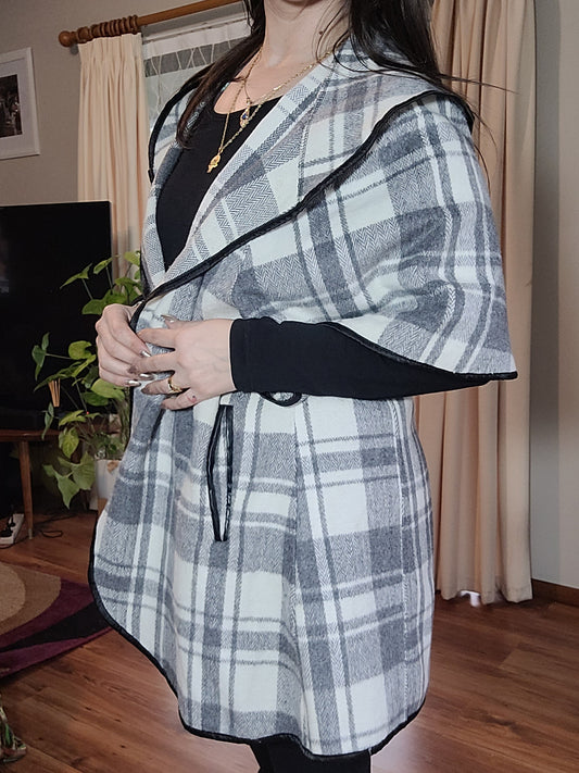 Lovely Plaid Coat - Poncho style