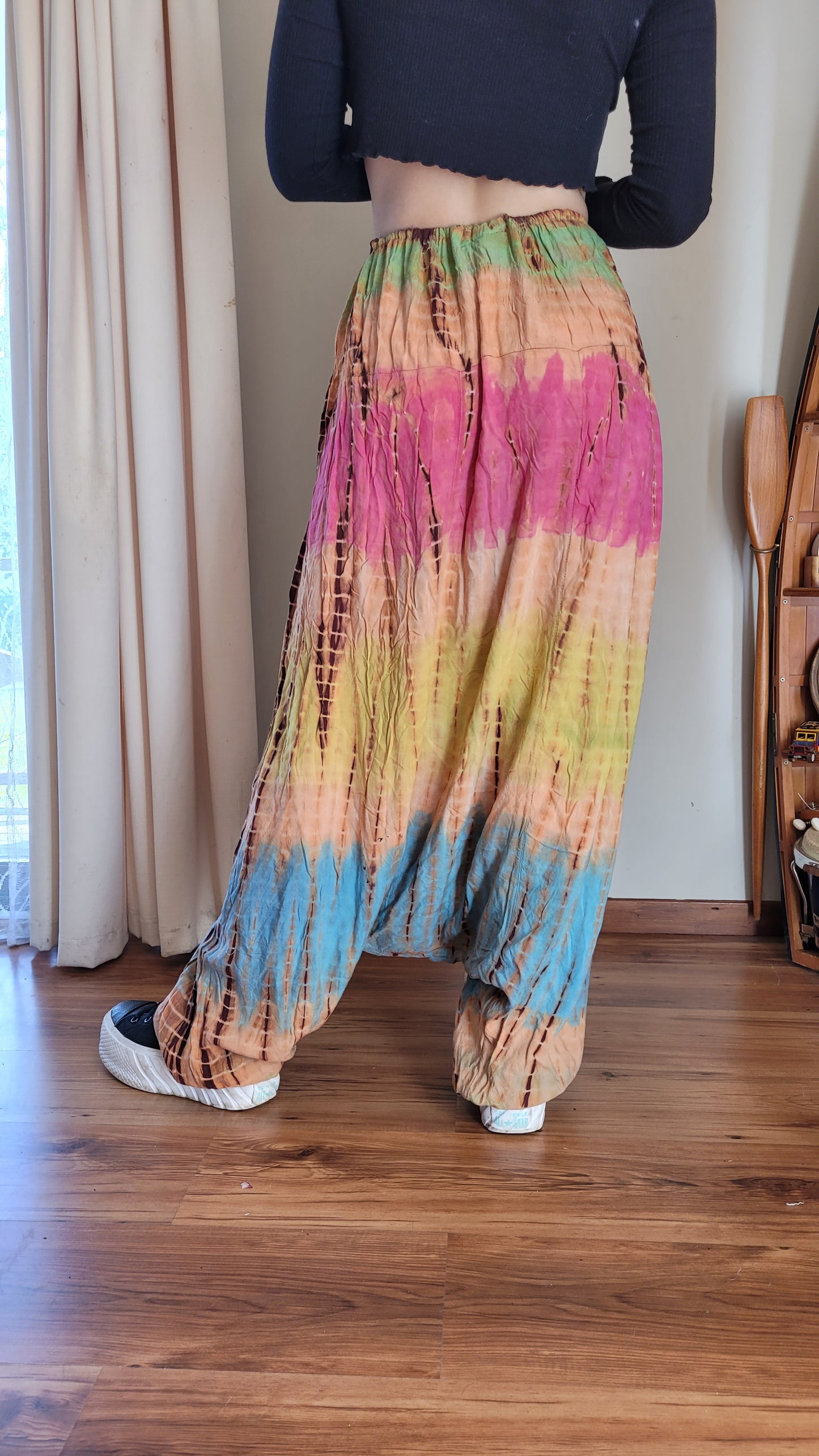 Bohemian Colorful Unisex Shalwar Summer Tracksuit Pants! baggy Fit