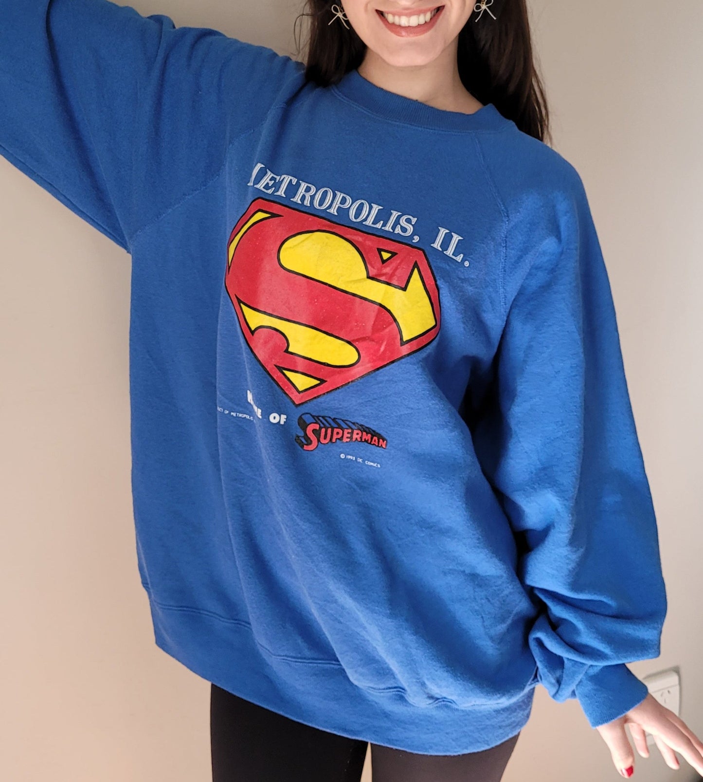 Vintage 1993 Superman Crewneck Sweatshirt – Classic Collector's Piece Vintage top
