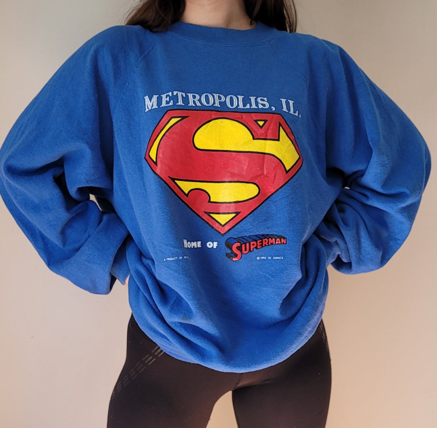 Vintage 1993 Superman Crewneck Sweatshirt – Classic Collector's Piece Vintage top