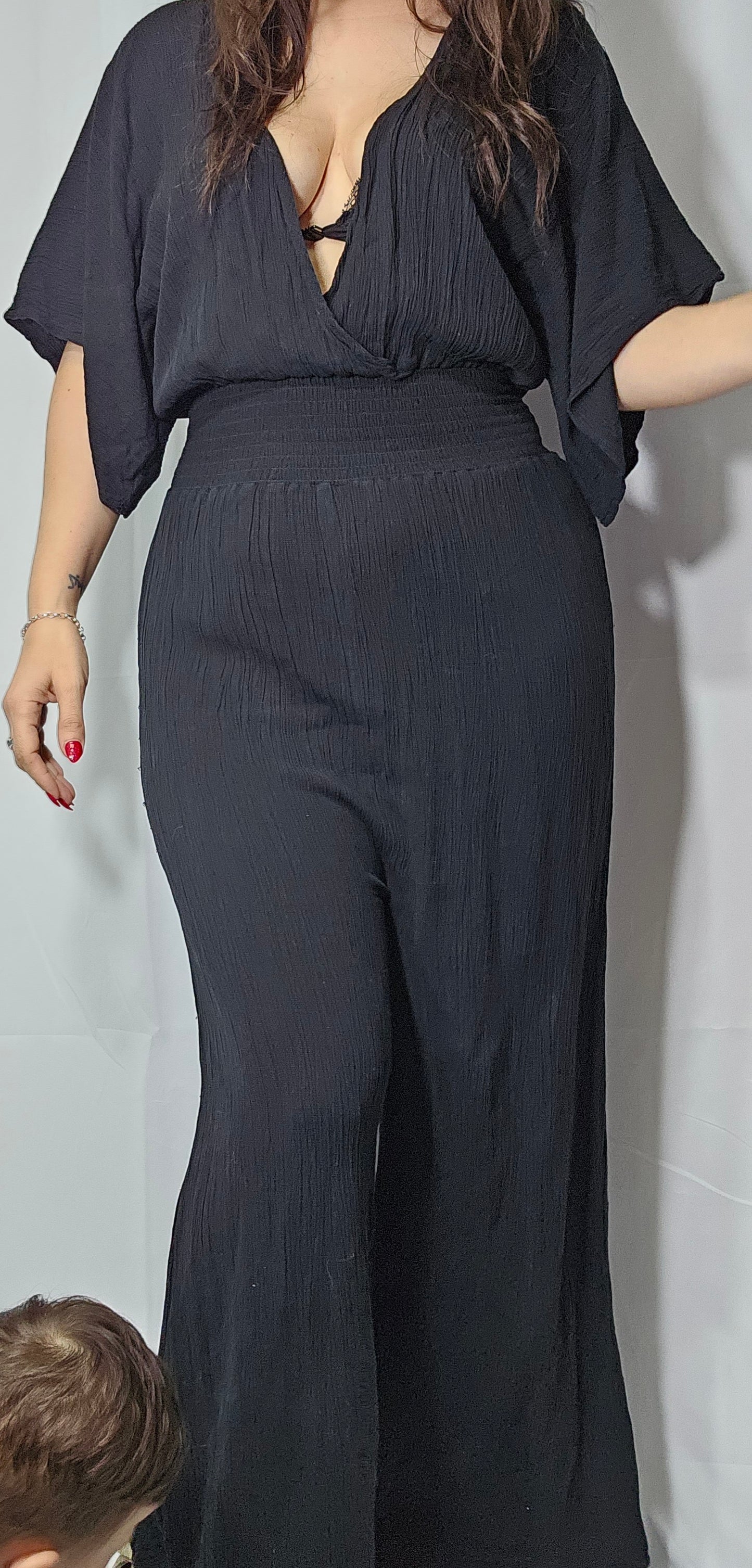 Max Wide leg black Jumpsuit - Size 14. buy Preloved bohemian Jumpsuit - used jumpsuit