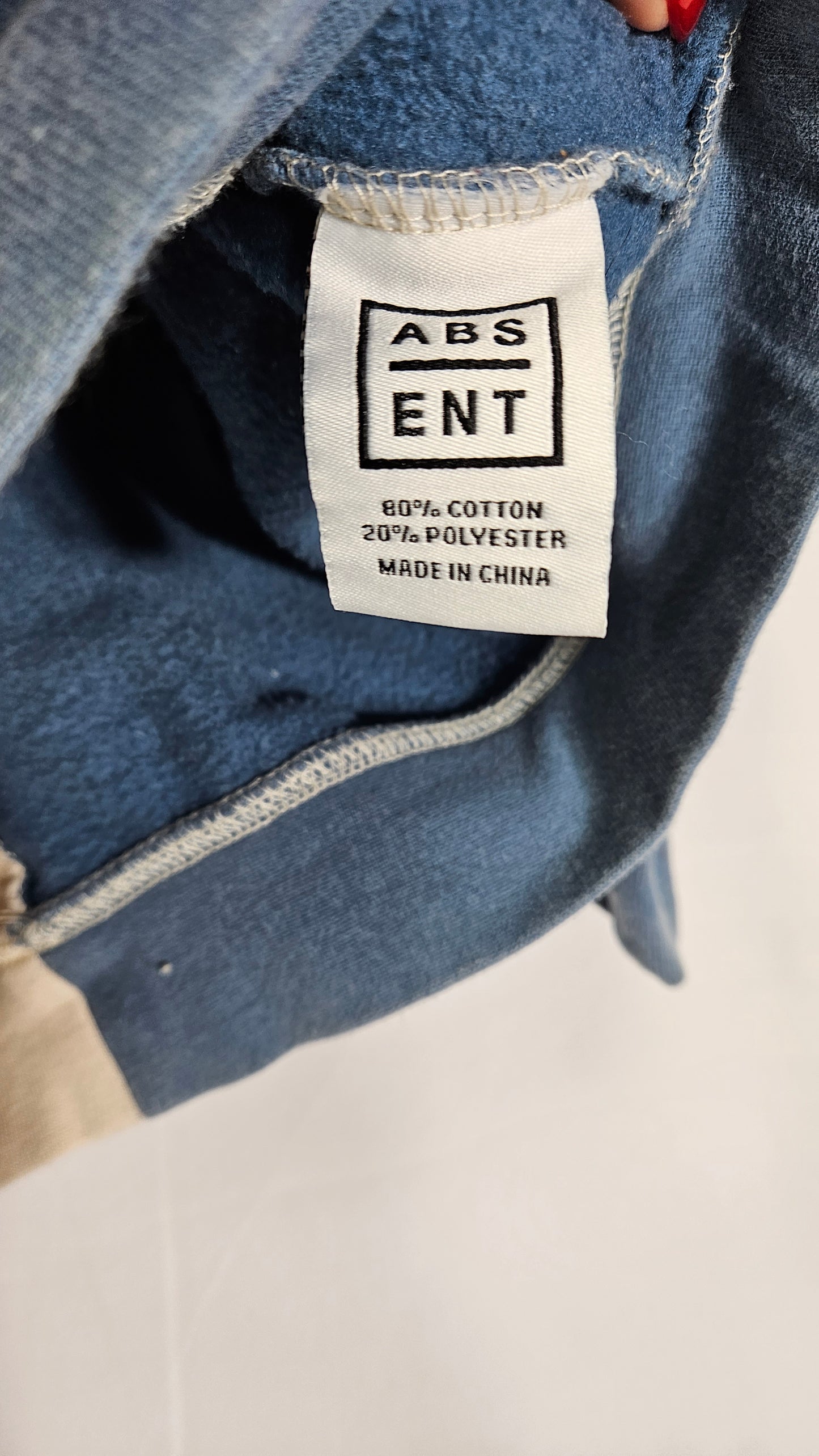Absent Men's Size S Blue and cream jumper- sweater