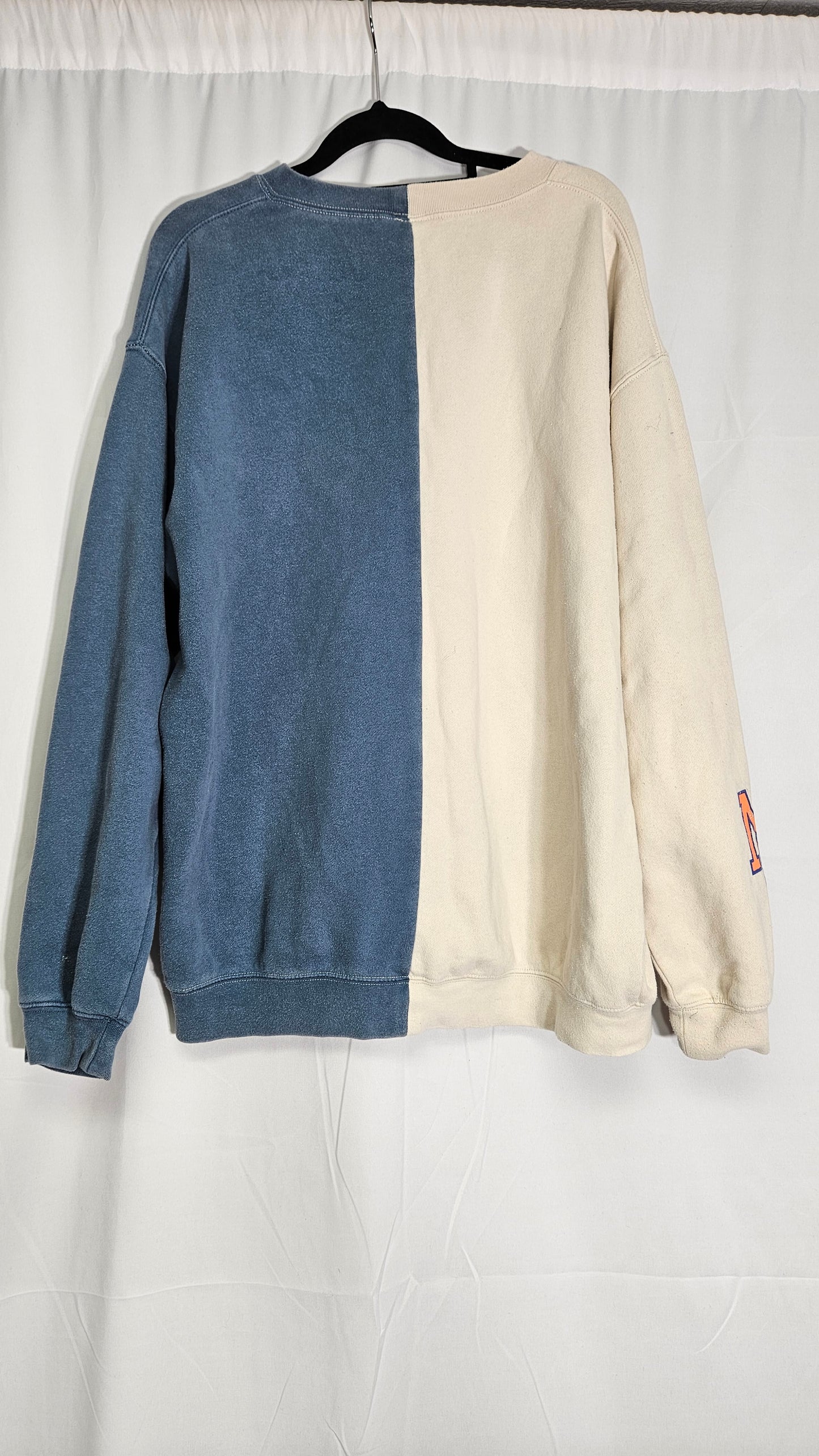 Absent Men's Size S Blue and cream jumper- sweater