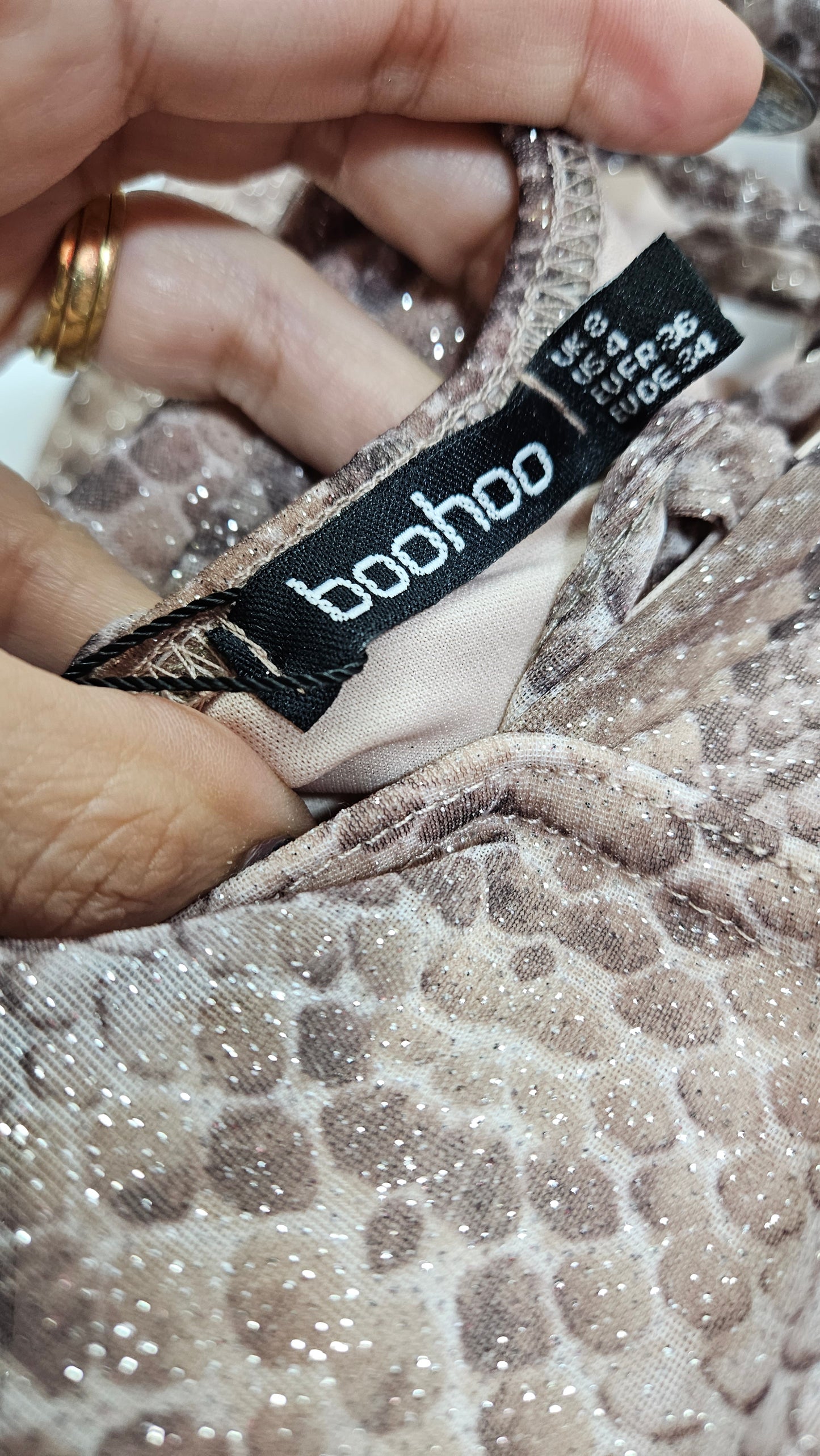 Sequin Sake Mesh Plunge Jumpsuit Preloved