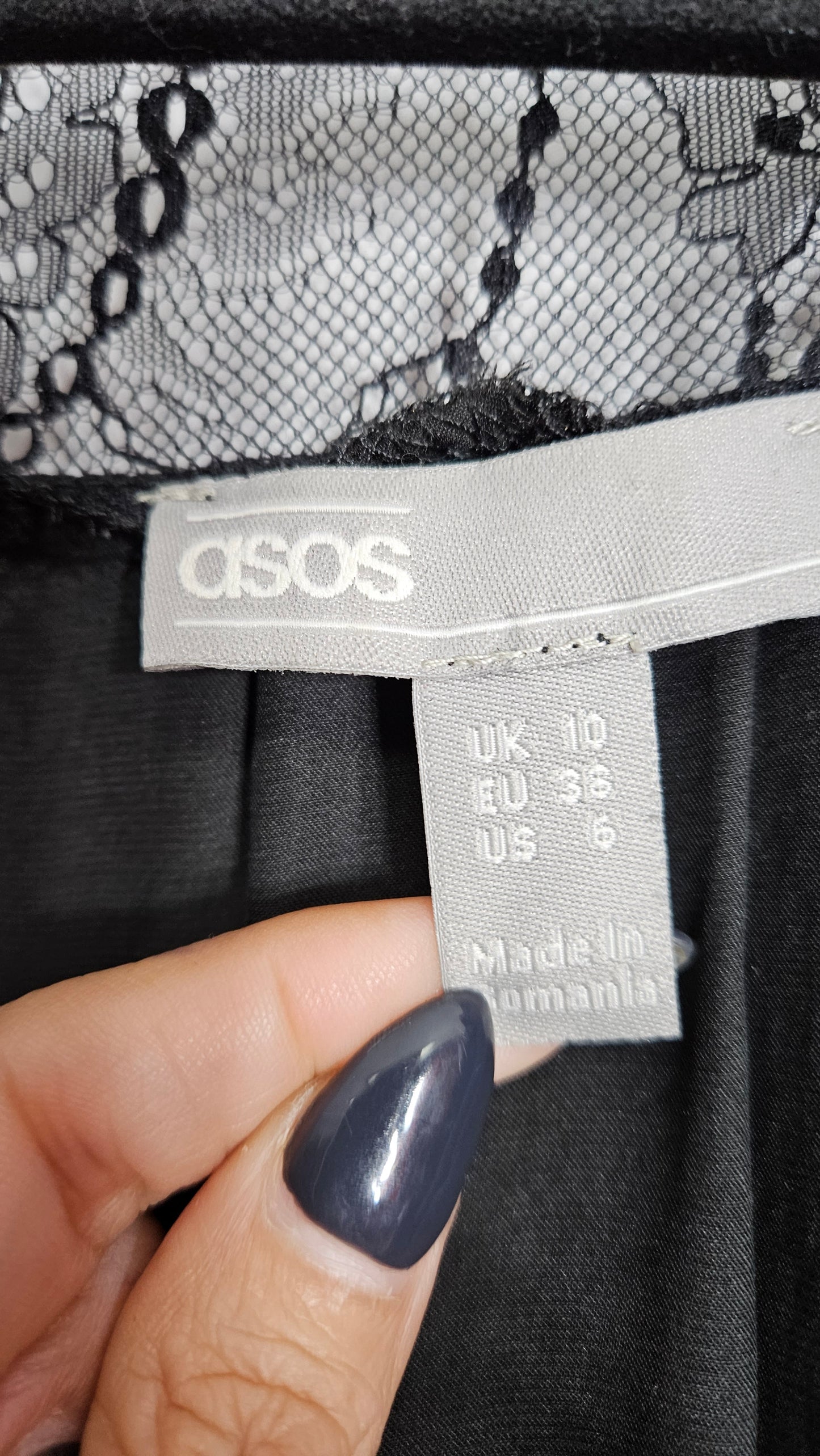 Asos wrap black Dress - Long sleeves dress Size 10