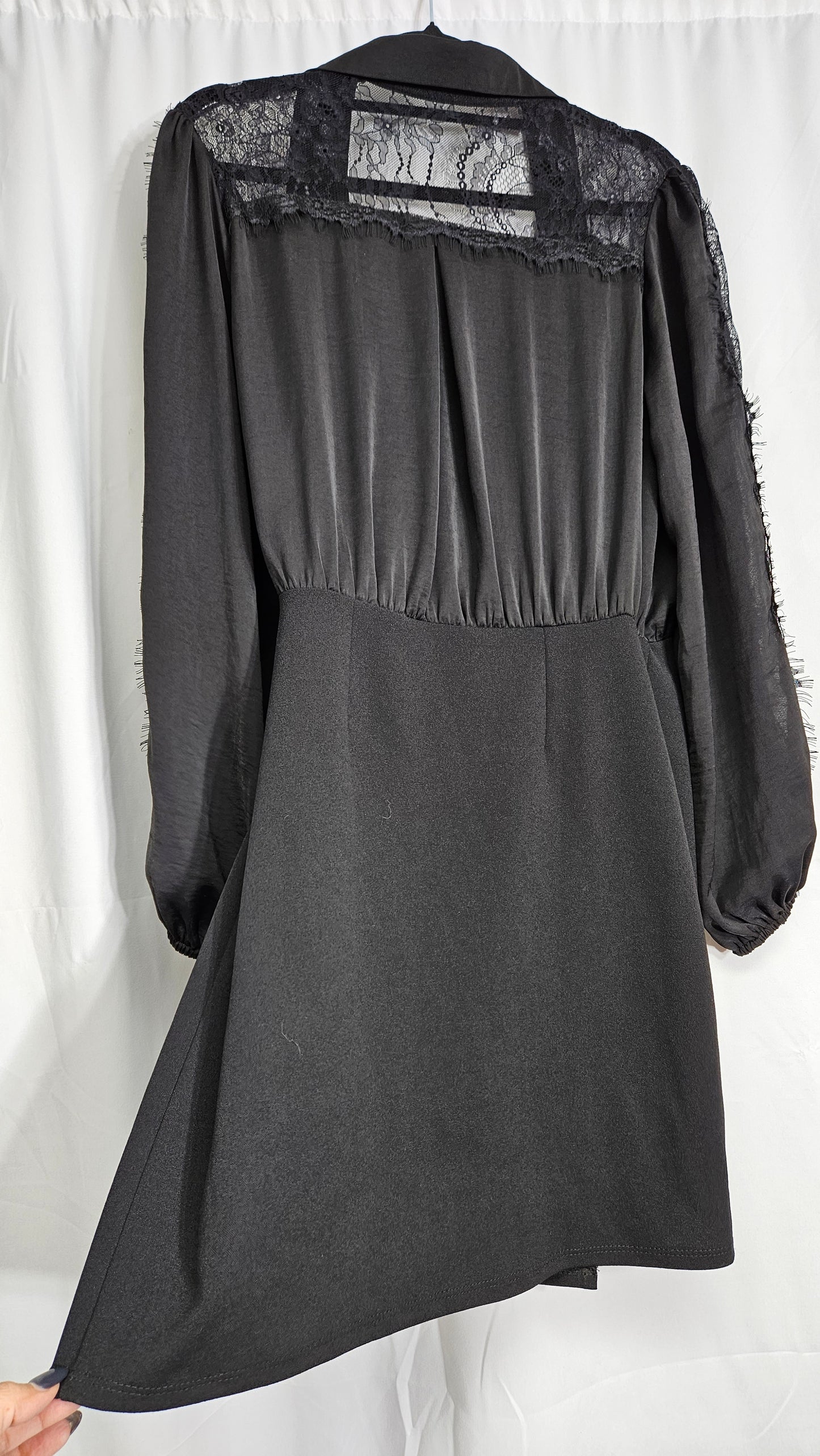 Asos wrap black Dress - Long sleeves dress Size 10