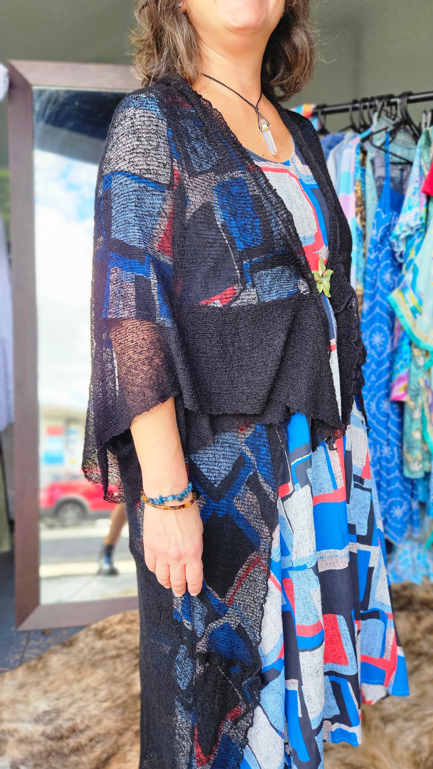 Lovely Lace Sunscreen long coat - curby mesh Cardi - Used lace Cardigan