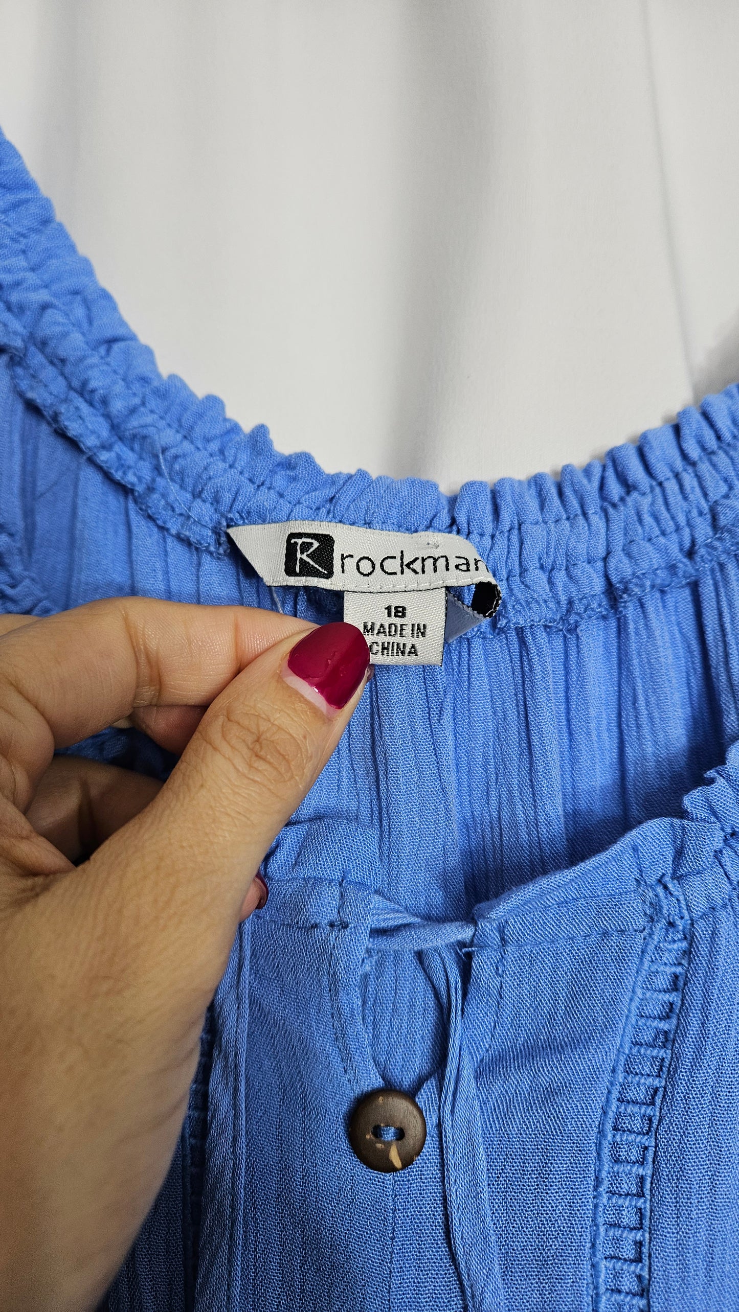 Blue Midi Rockmart wrinkle Dress Short Sleeve Curvy dress