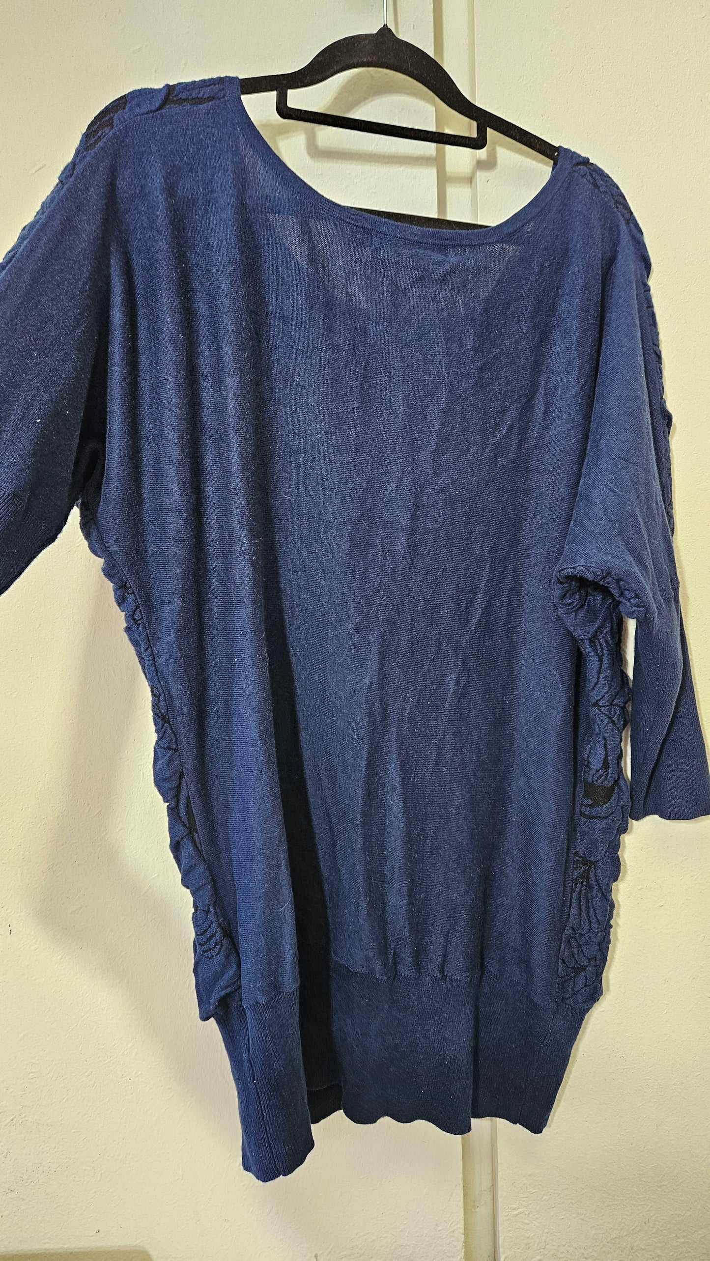 Blue Top - 3/4 sleeves Sweater Top