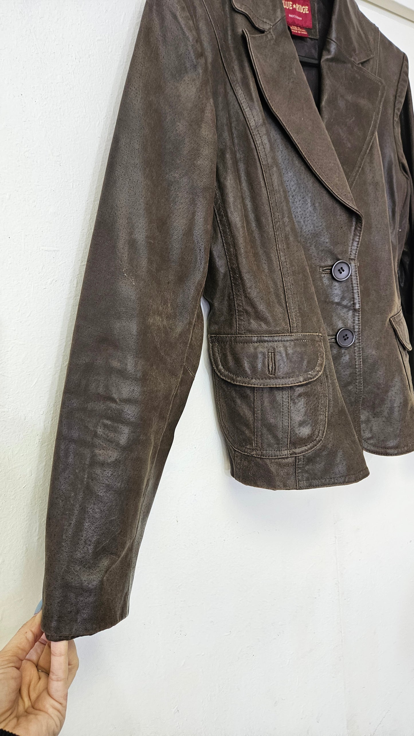 Brown Jacket - Beautiful vintage Blue Ridge leather jacket, size 12.