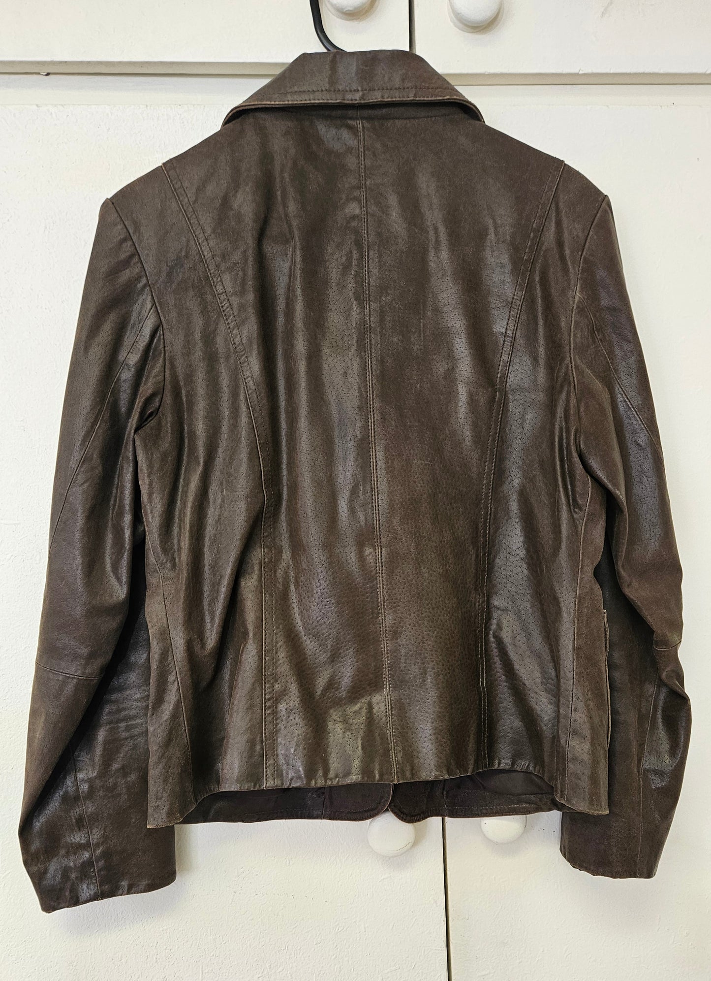 Brown Jacket - Beautiful vintage Blue Ridge leather jacket, size 12.