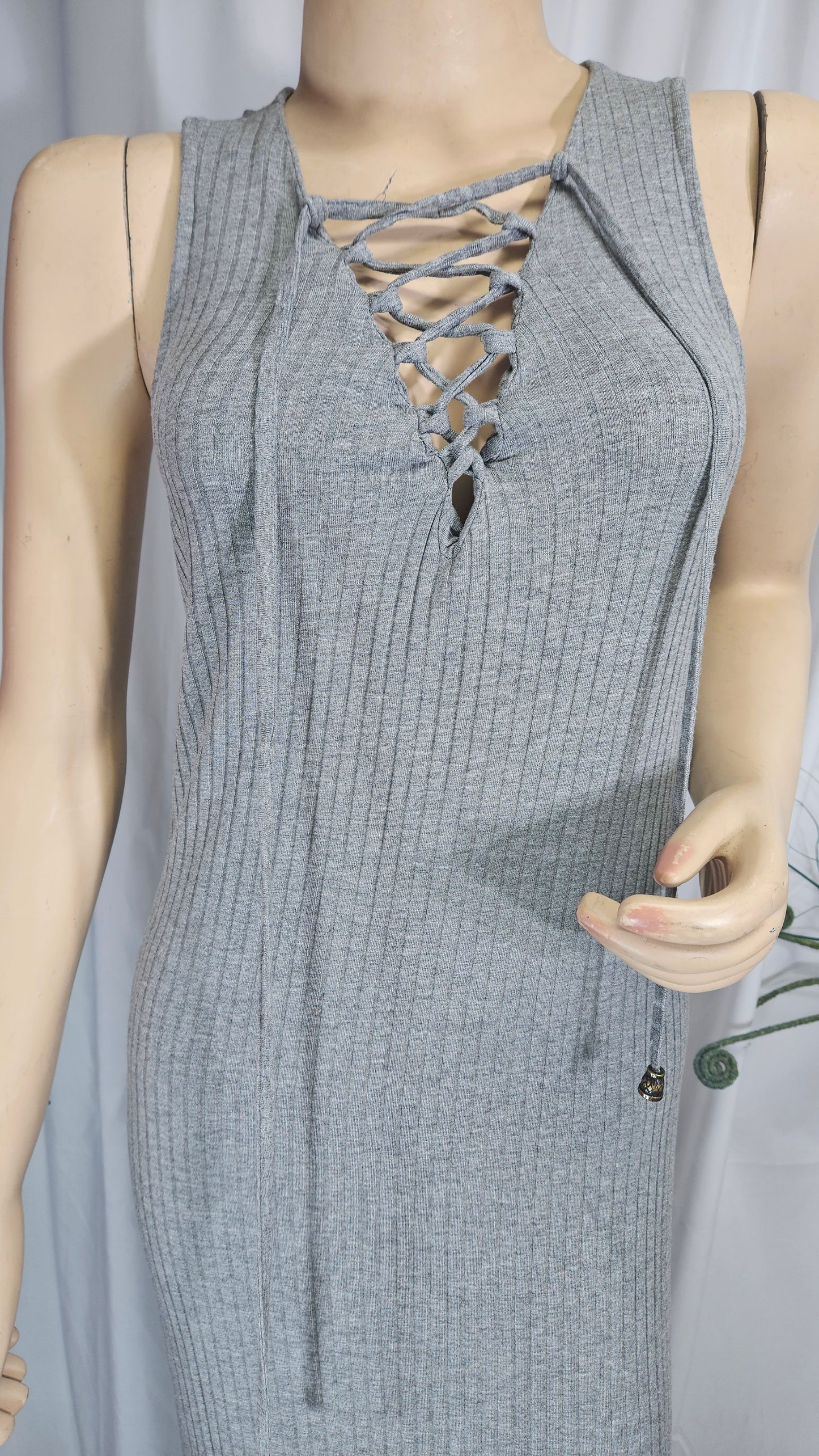 Lovely gray Stretch Pull on Maxi Dress - Preloved Dress