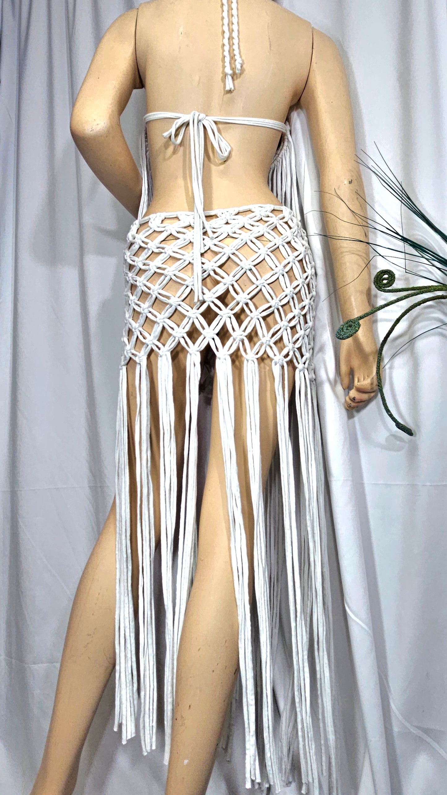 Set of macrame skirt and top Beach Party Dress, Macrame outfit Dress