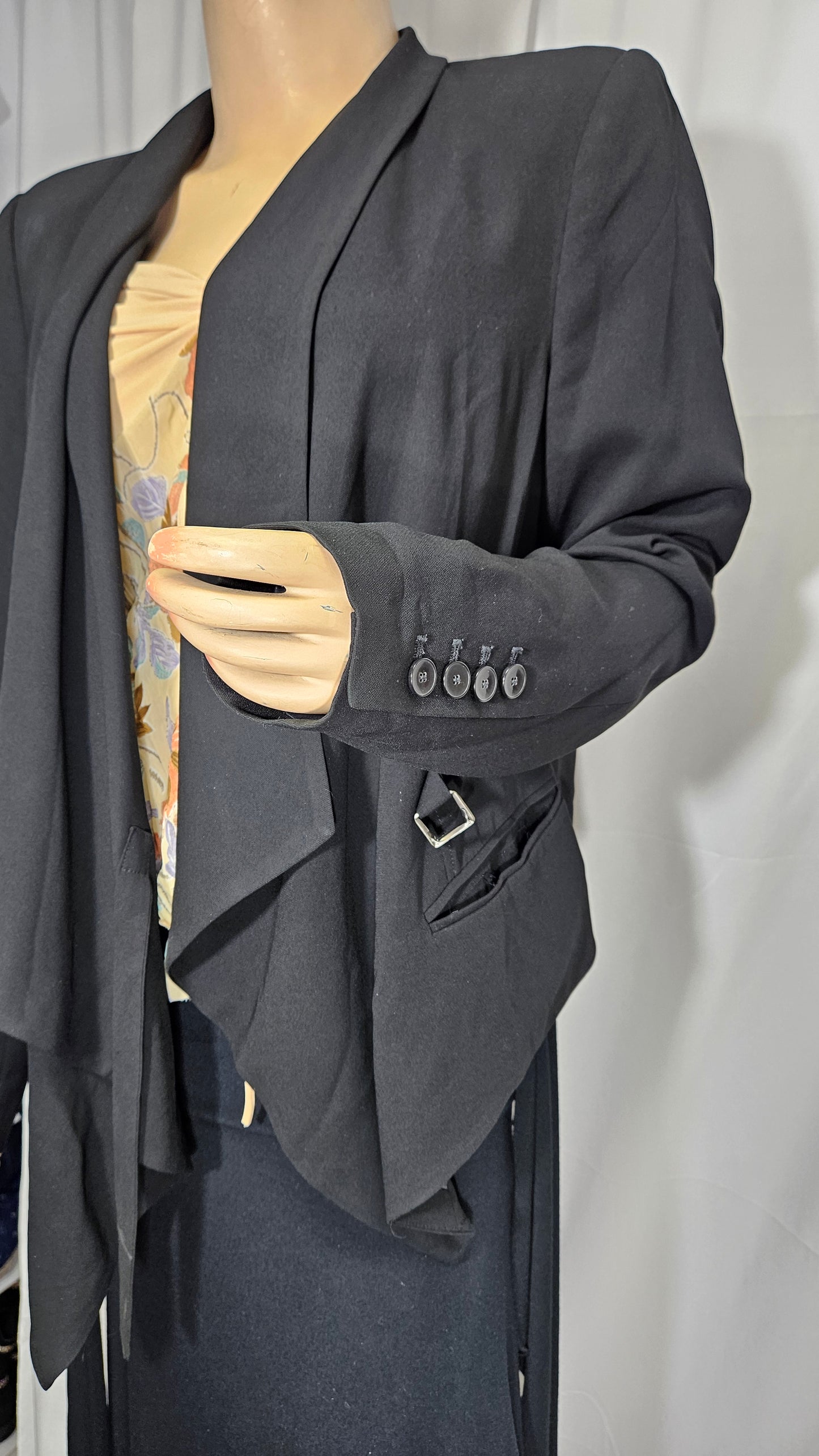 Witchery Jacket - Black Asymmetrical Blazer
