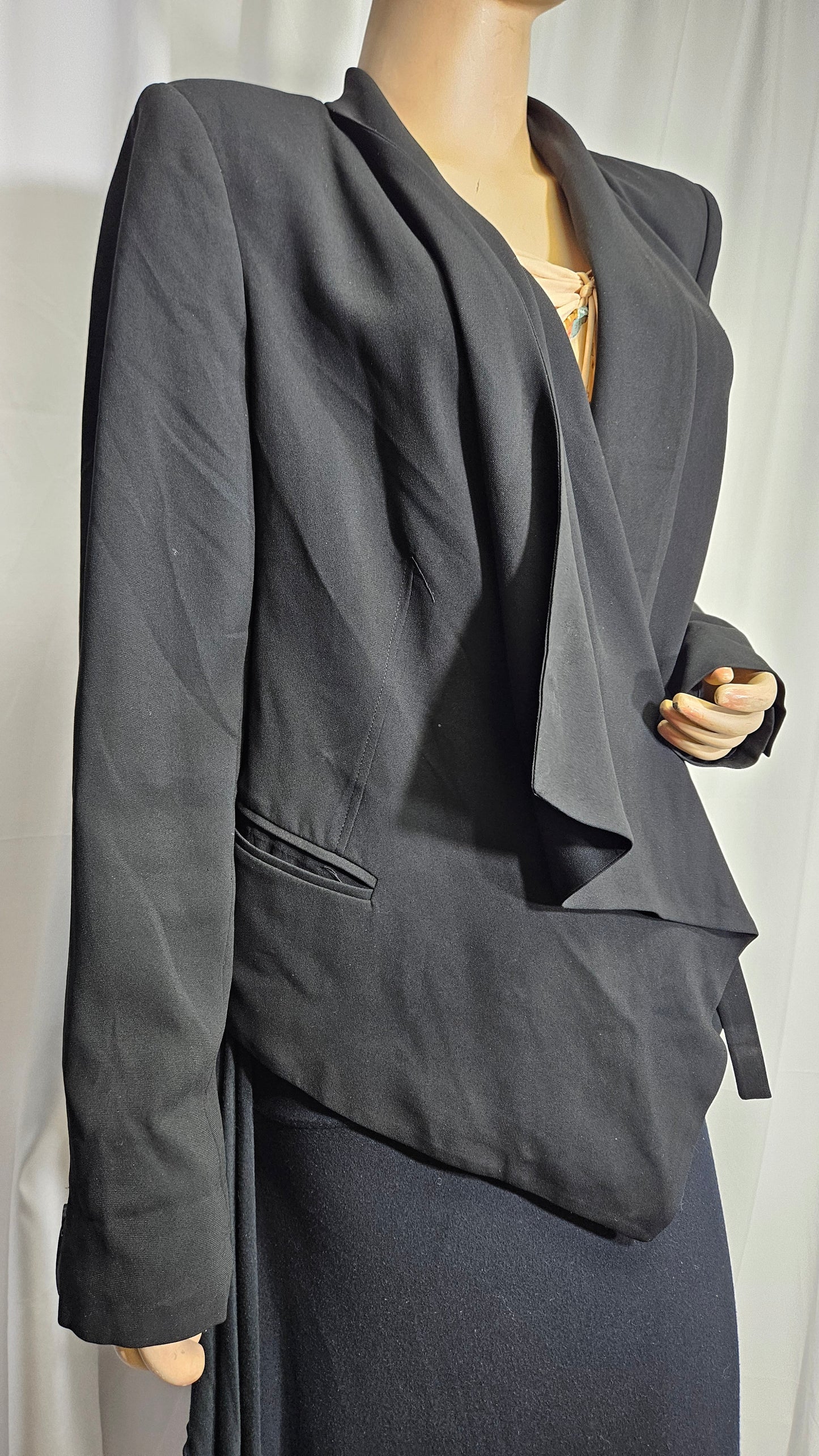 Witchery Jacket - Black Asymmetrical Blazer