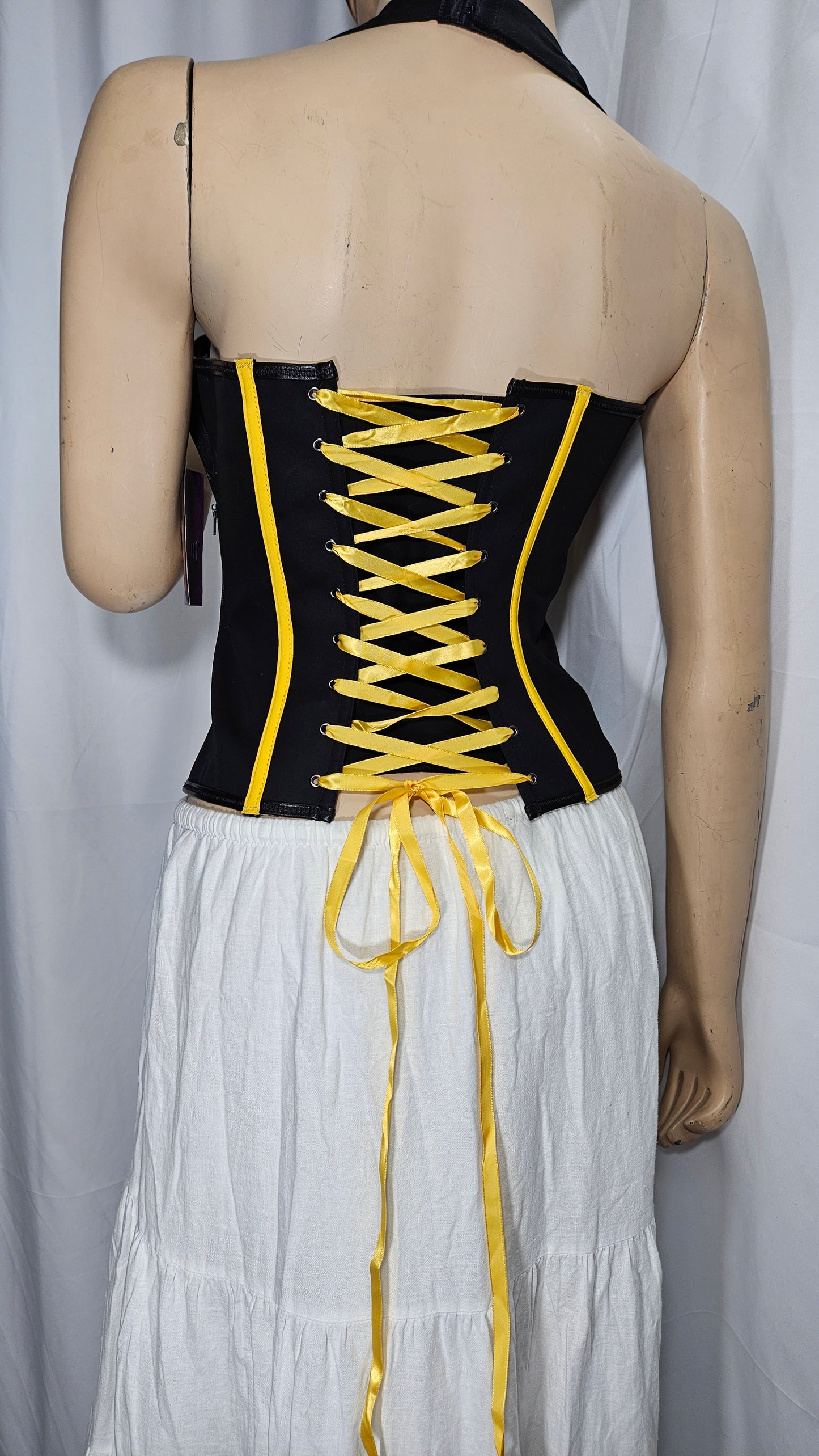 Hufflepuff Detachable Tie Twill Harry Potter Corset - Size S-M, New with Tags