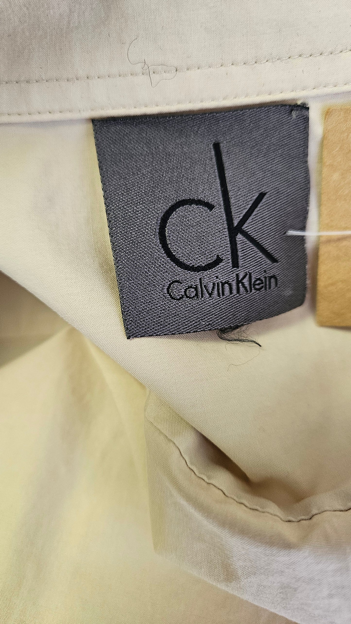 Beige Calvin Klein Long Sleeves Shirt Size XL