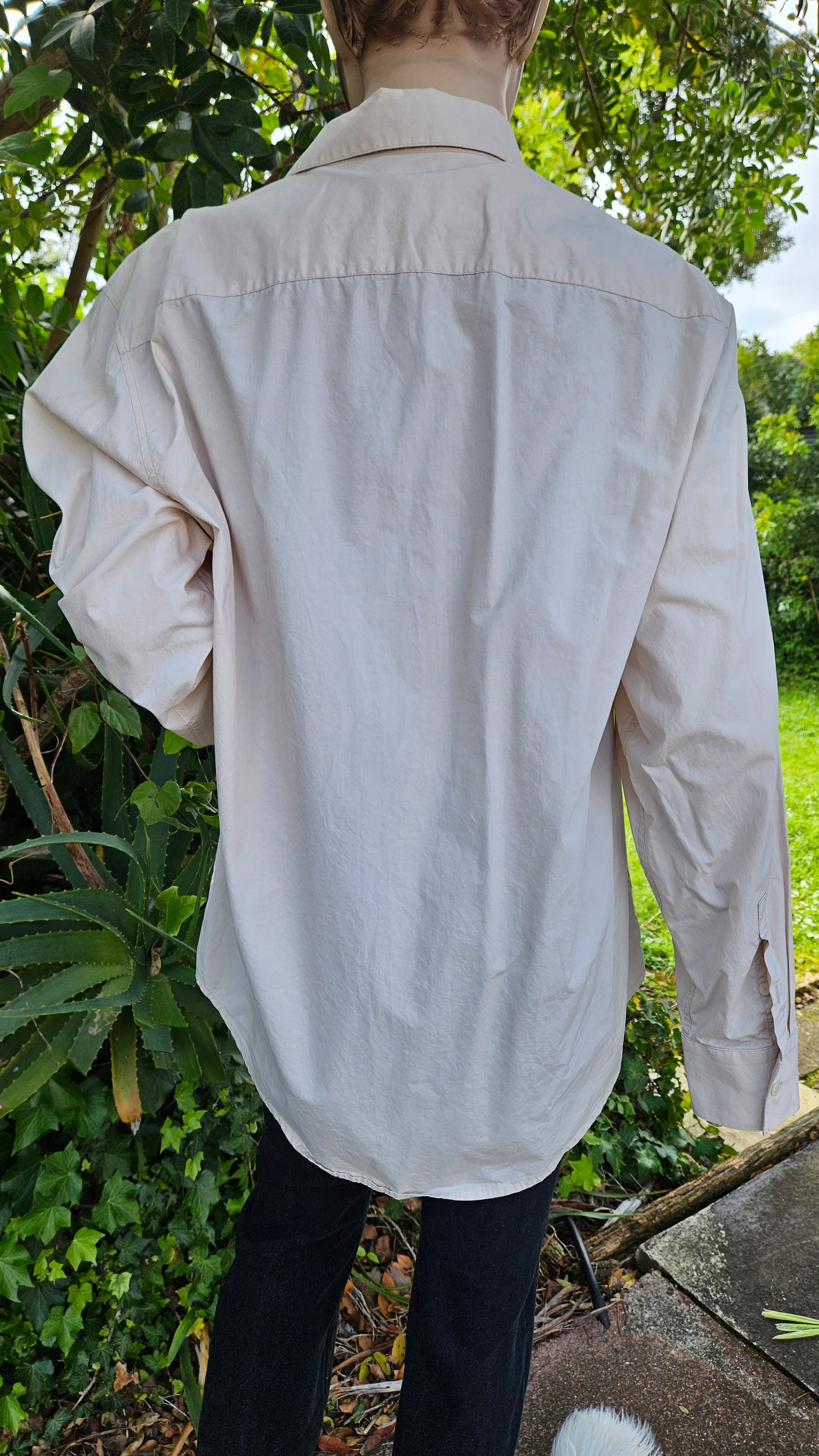 Beige Calvin Klein Long Sleeves Shirt Size XL
