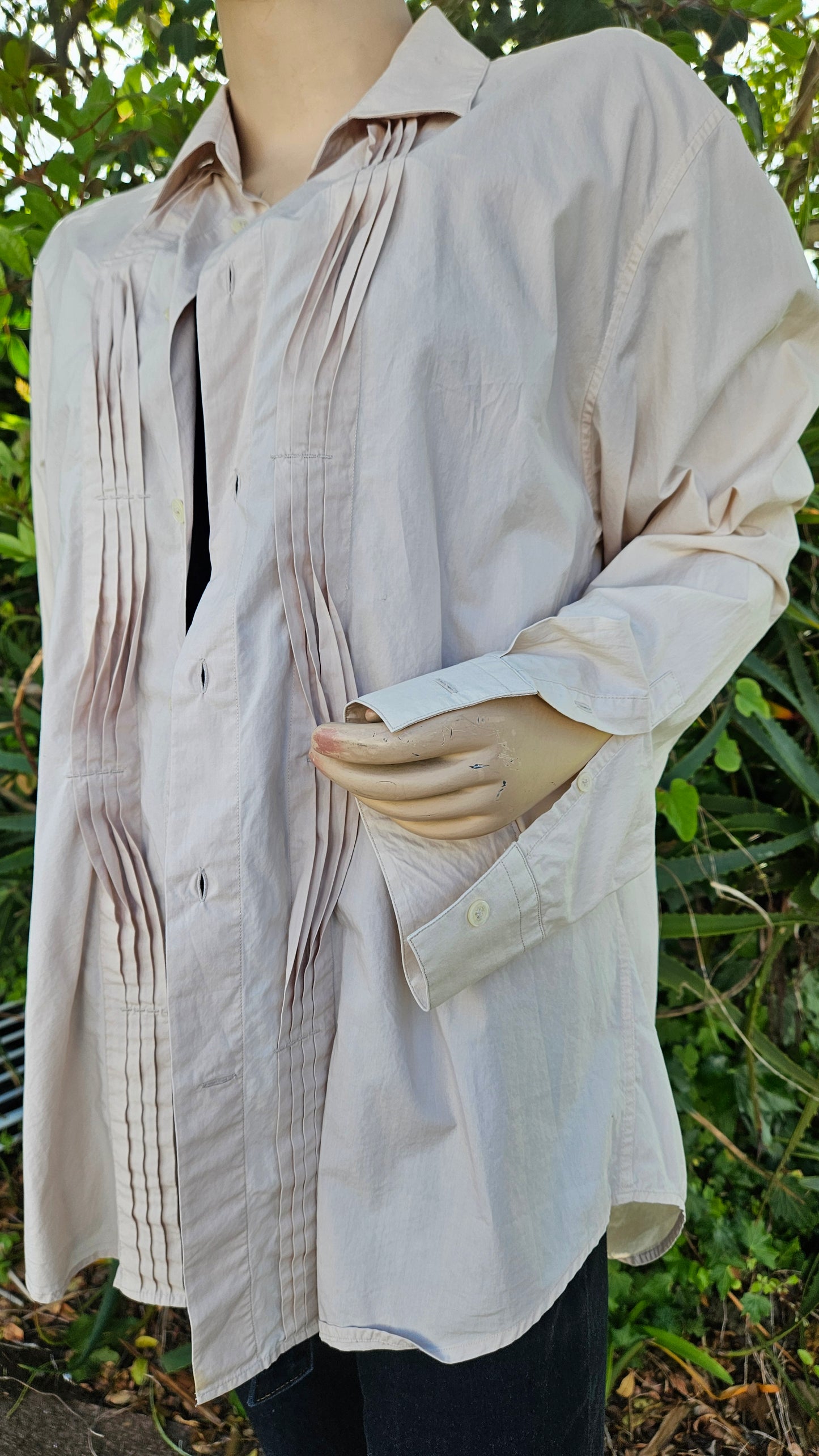 Beige Calvin Klein Long Sleeves Shirt Size XL