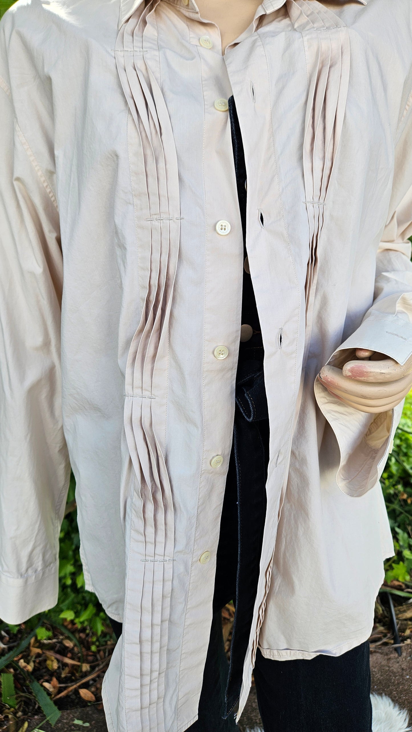 Beige Calvin Klein Long Sleeves Shirt Size XL