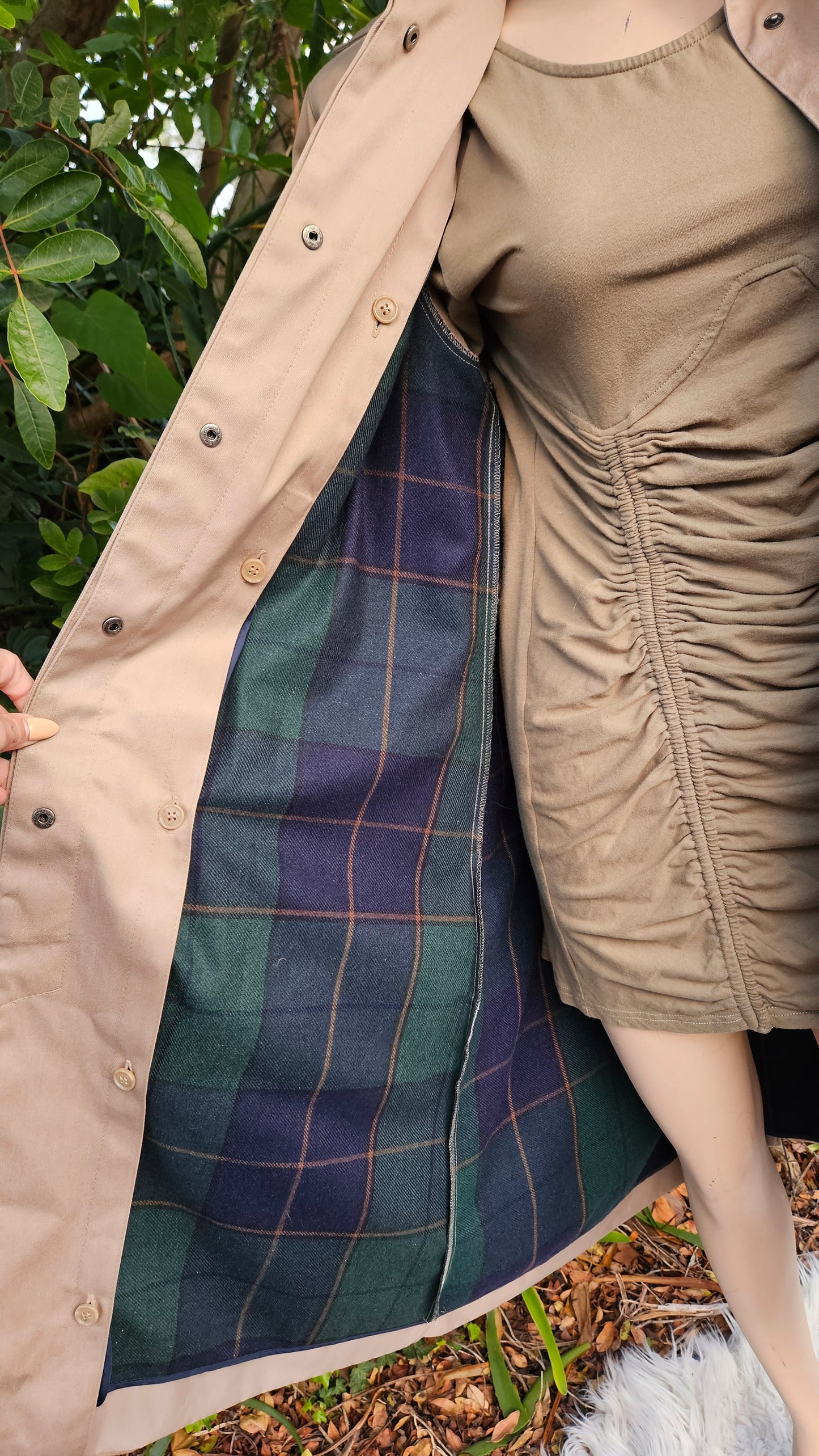 Preloved Trench Coat - Beige Vintage Trench Long Coat Size 8
