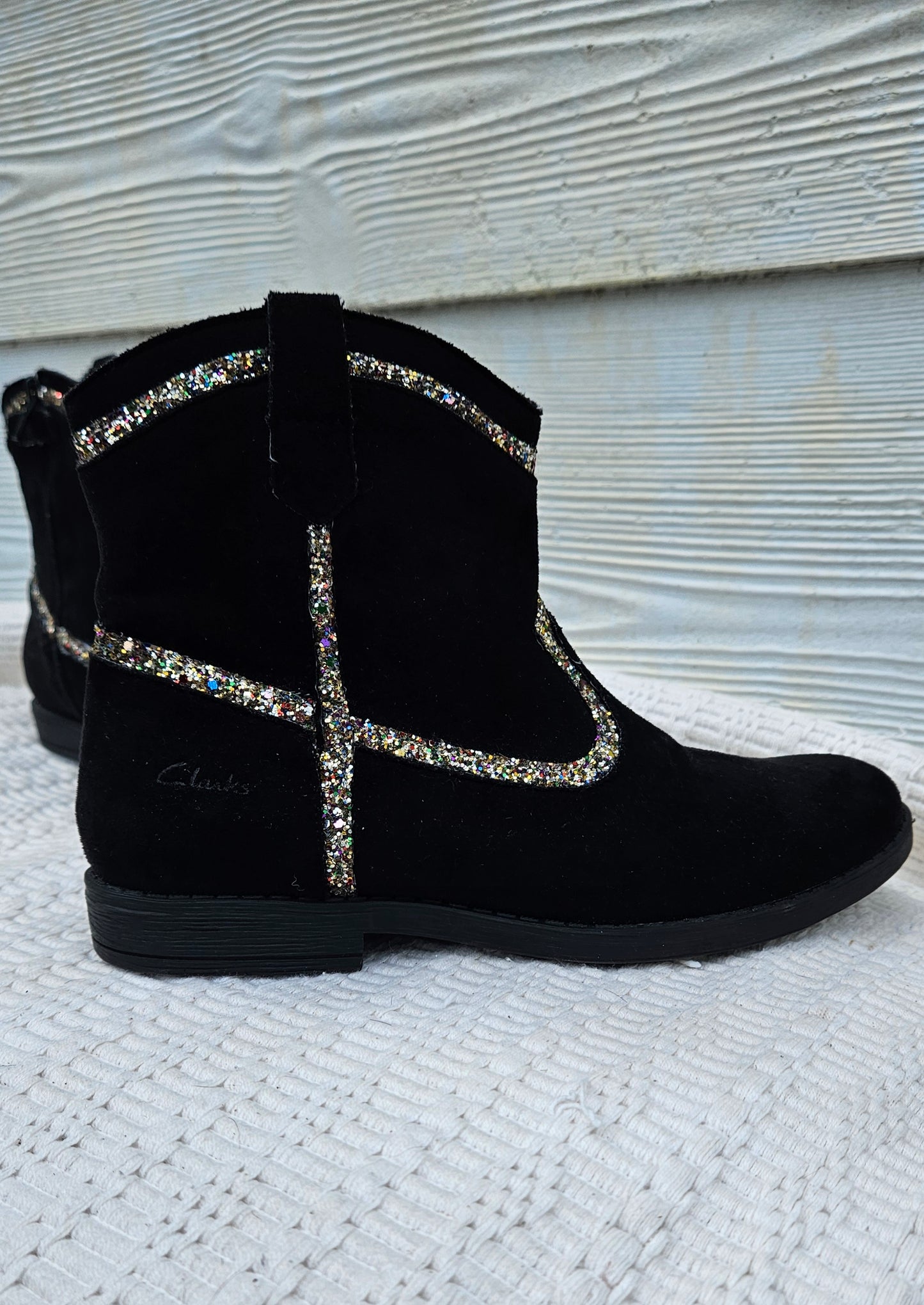 Clarks Womens Black Maye Zip Up Boots Booties 25cm Clarks shoes boots