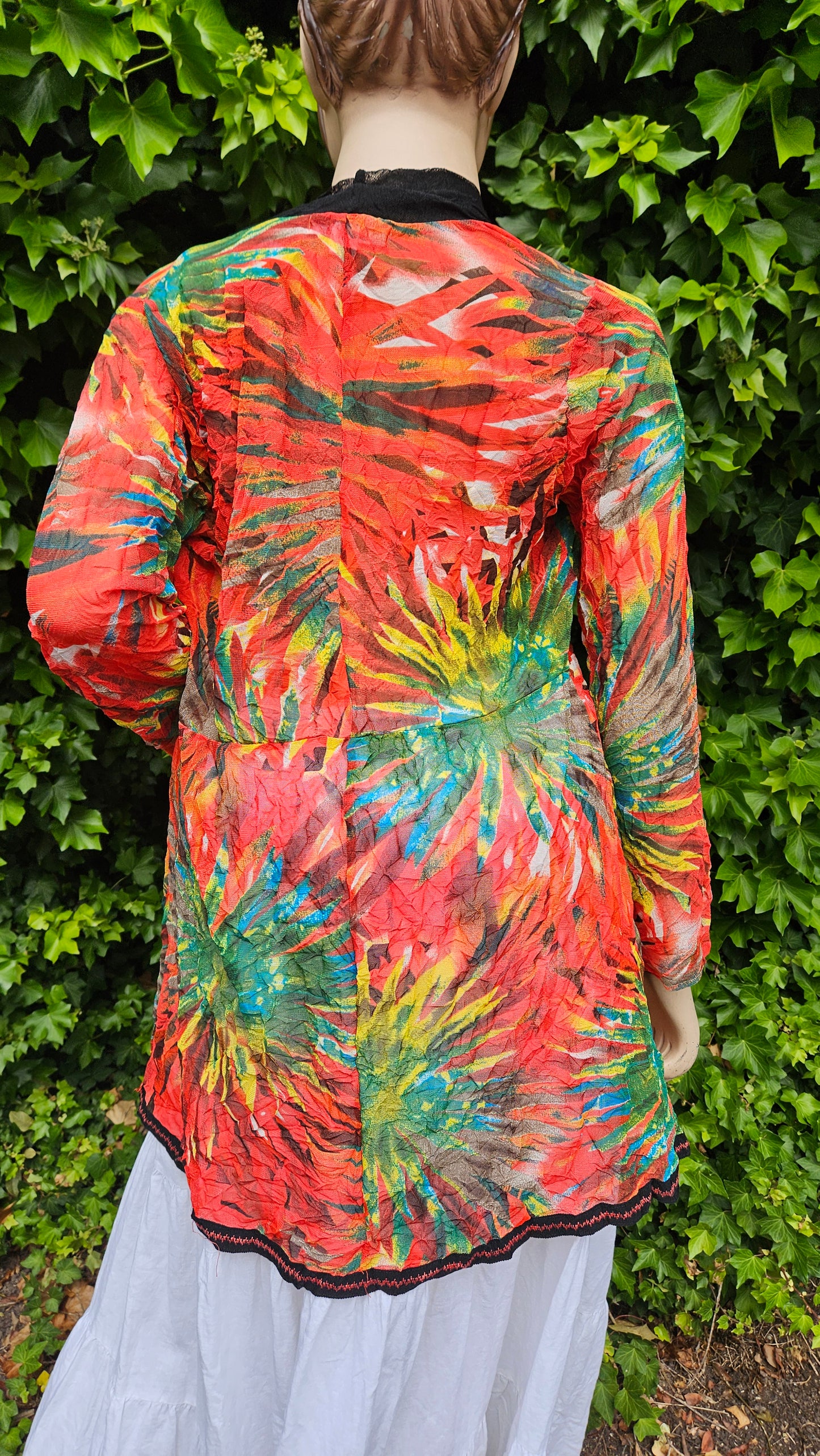 Asymmetrical Mesh Floral light Jacket Size 12