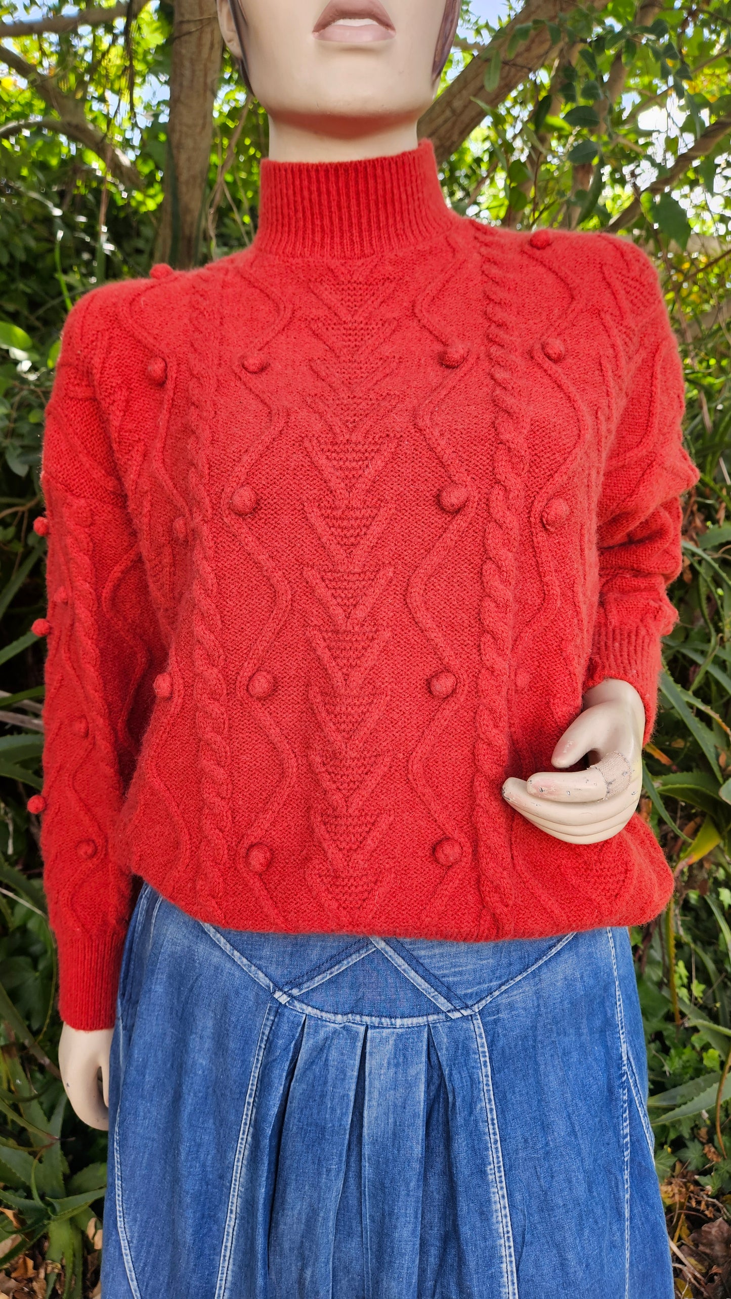 Cable Knit Sweater - Turtle Neck Knit Top - Preloved Pullovers