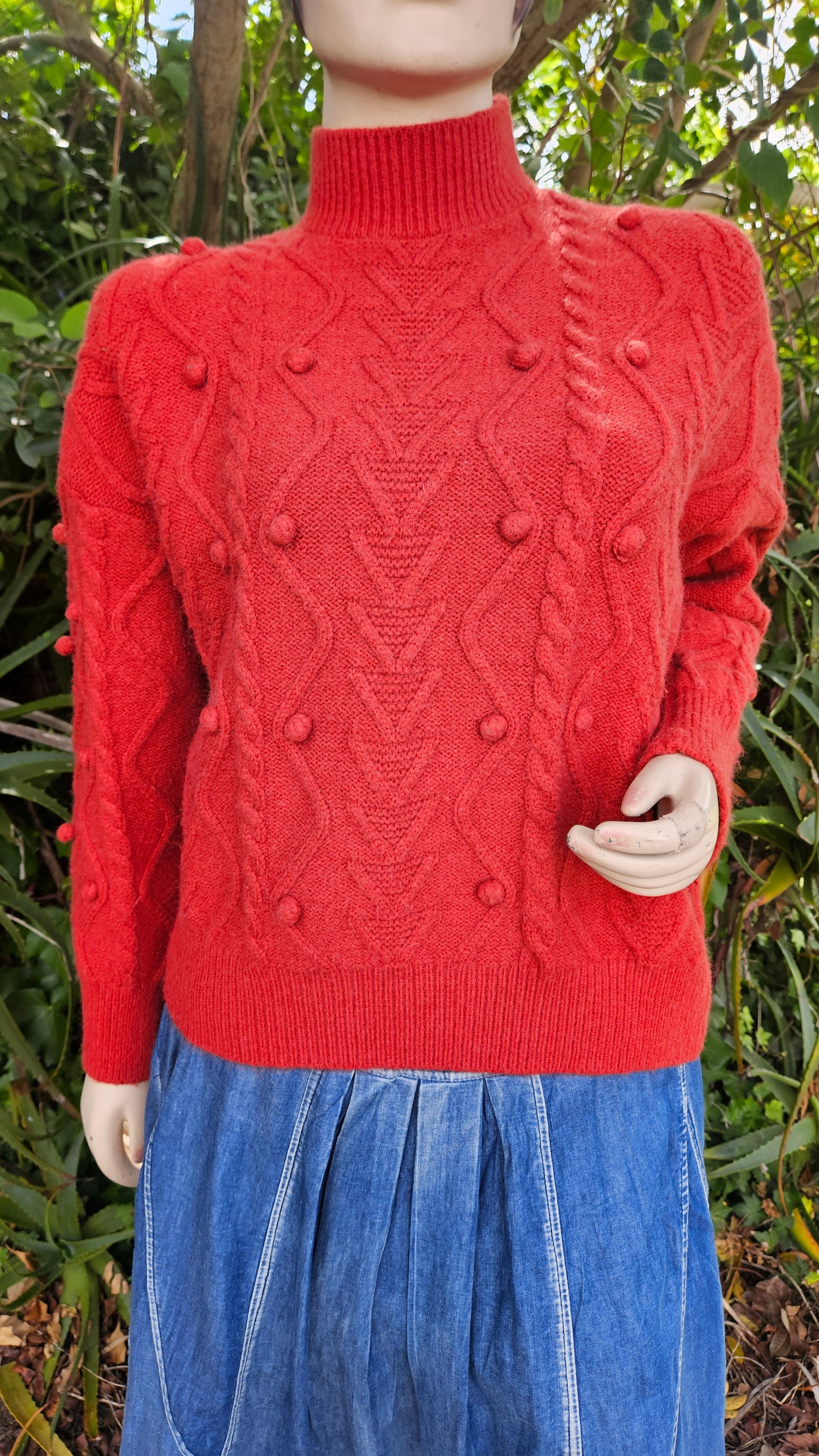 Cable Knit Sweater - Turtle Neck Knit Top - Preloved Pullovers