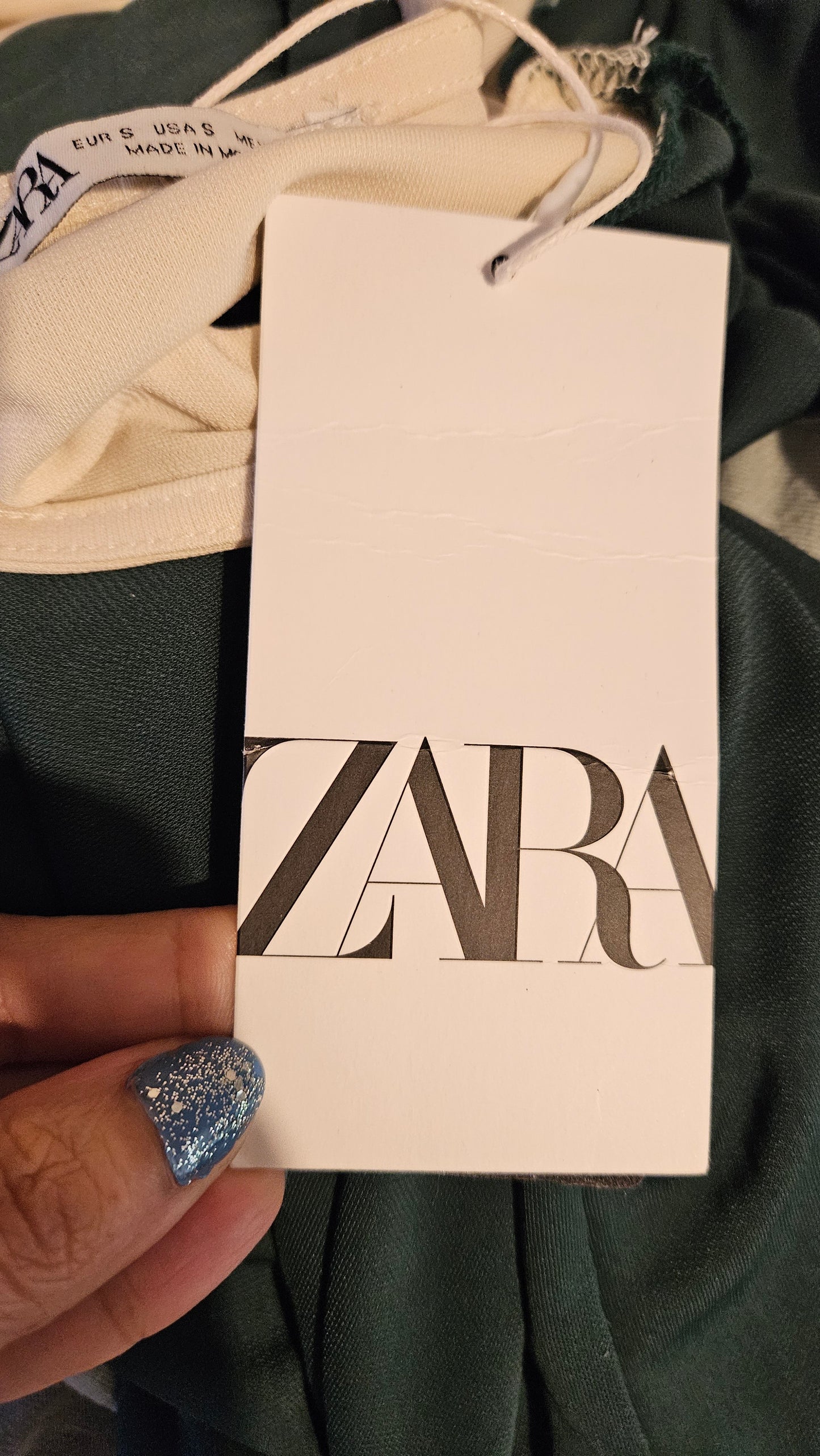 ZARA Jumpsuit Color Block Hunter Green Wide Leg- Preloved Jumpsuit - NWT jumpsuit