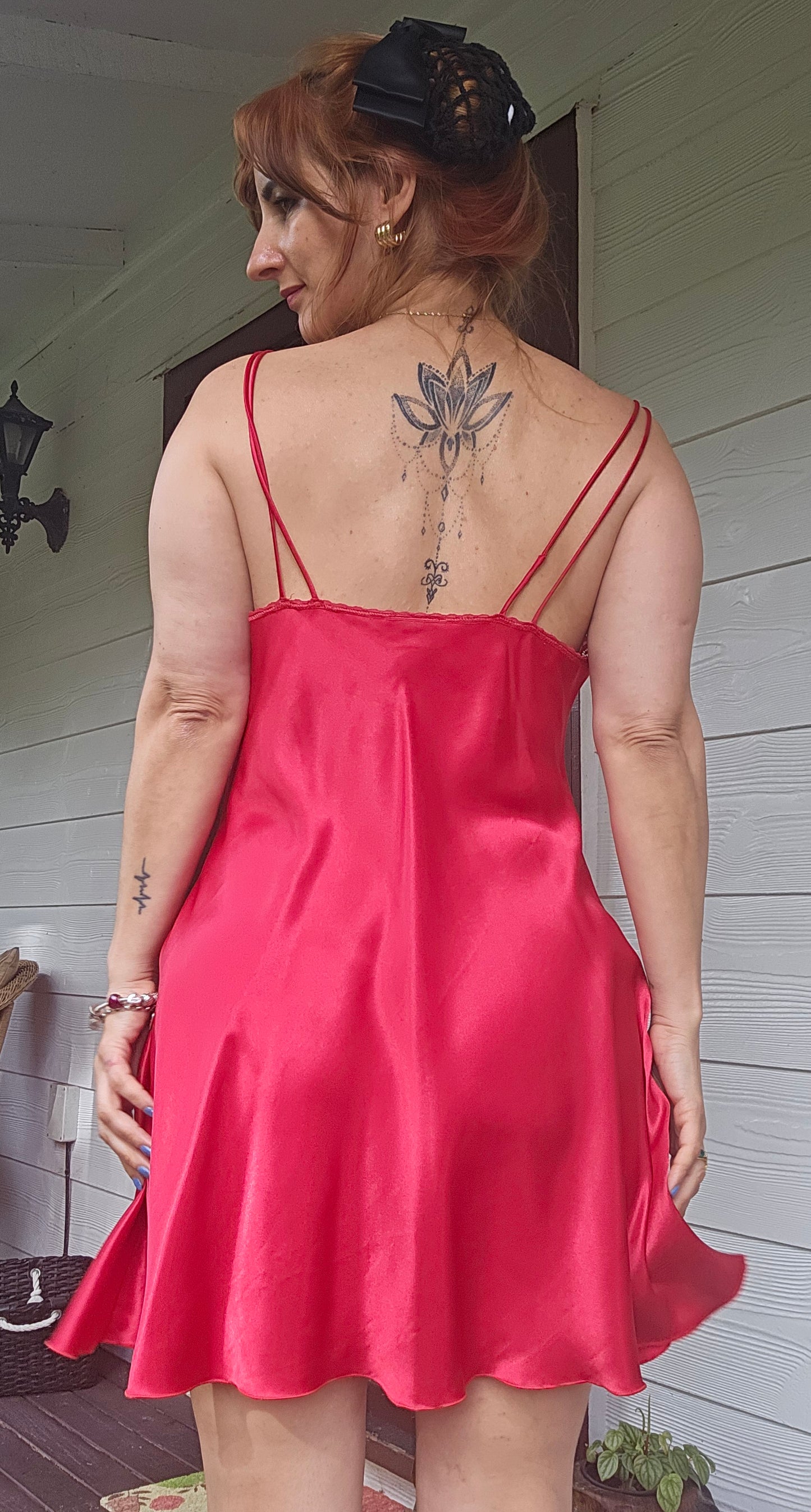 Hilton Lace Belted Satin Robe Set with slip dress Slip dress - lingerie