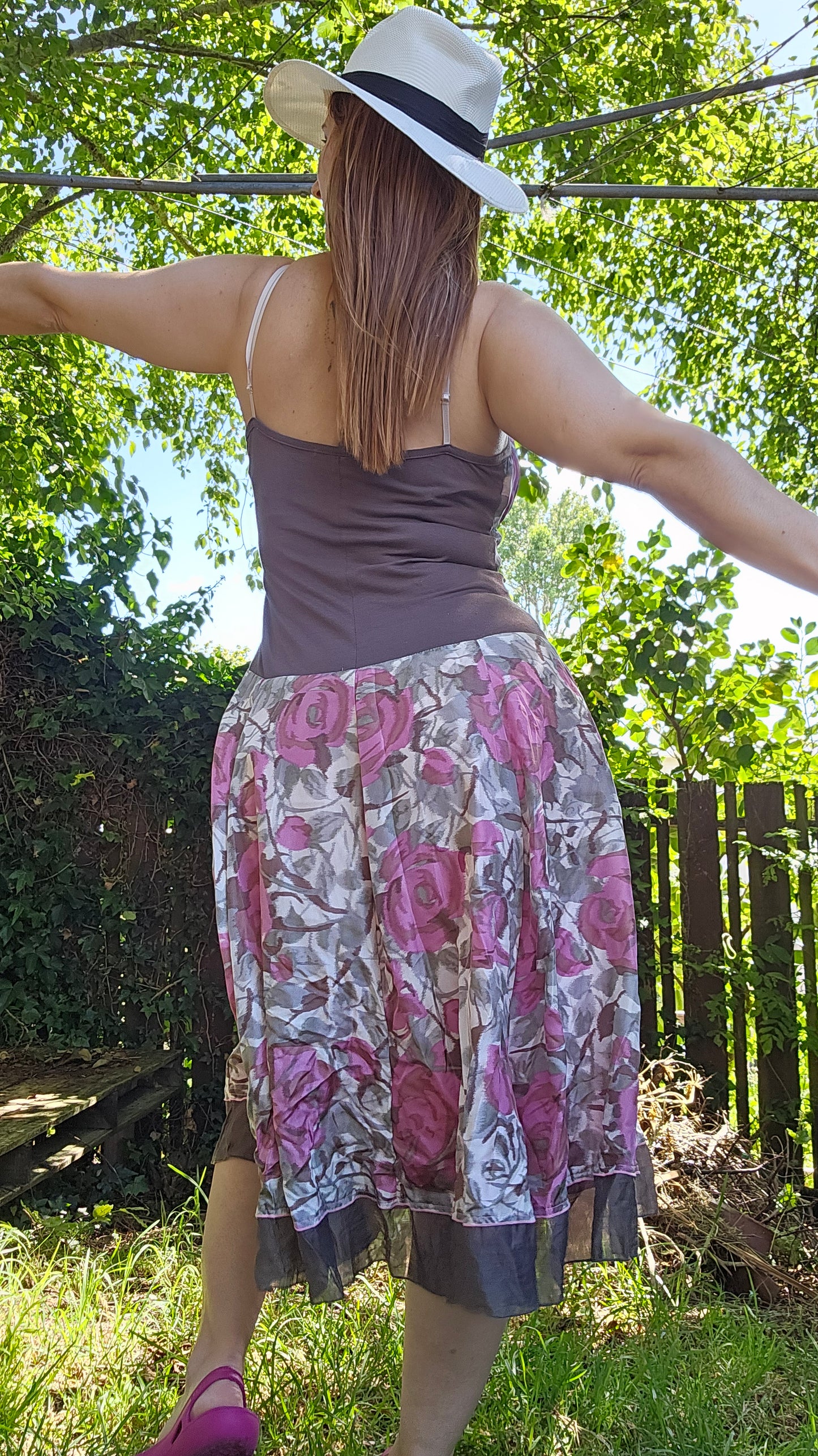 Madge Silk Rose Dress Made in New Zealand